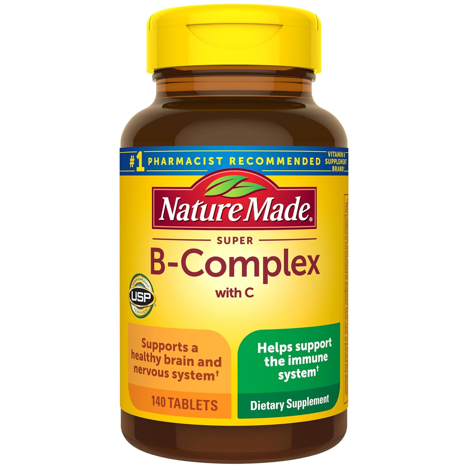 Nature Made Super B Complex with Vitamin C Folic Acid B Complex Vitamins for Women and Men Dietary
