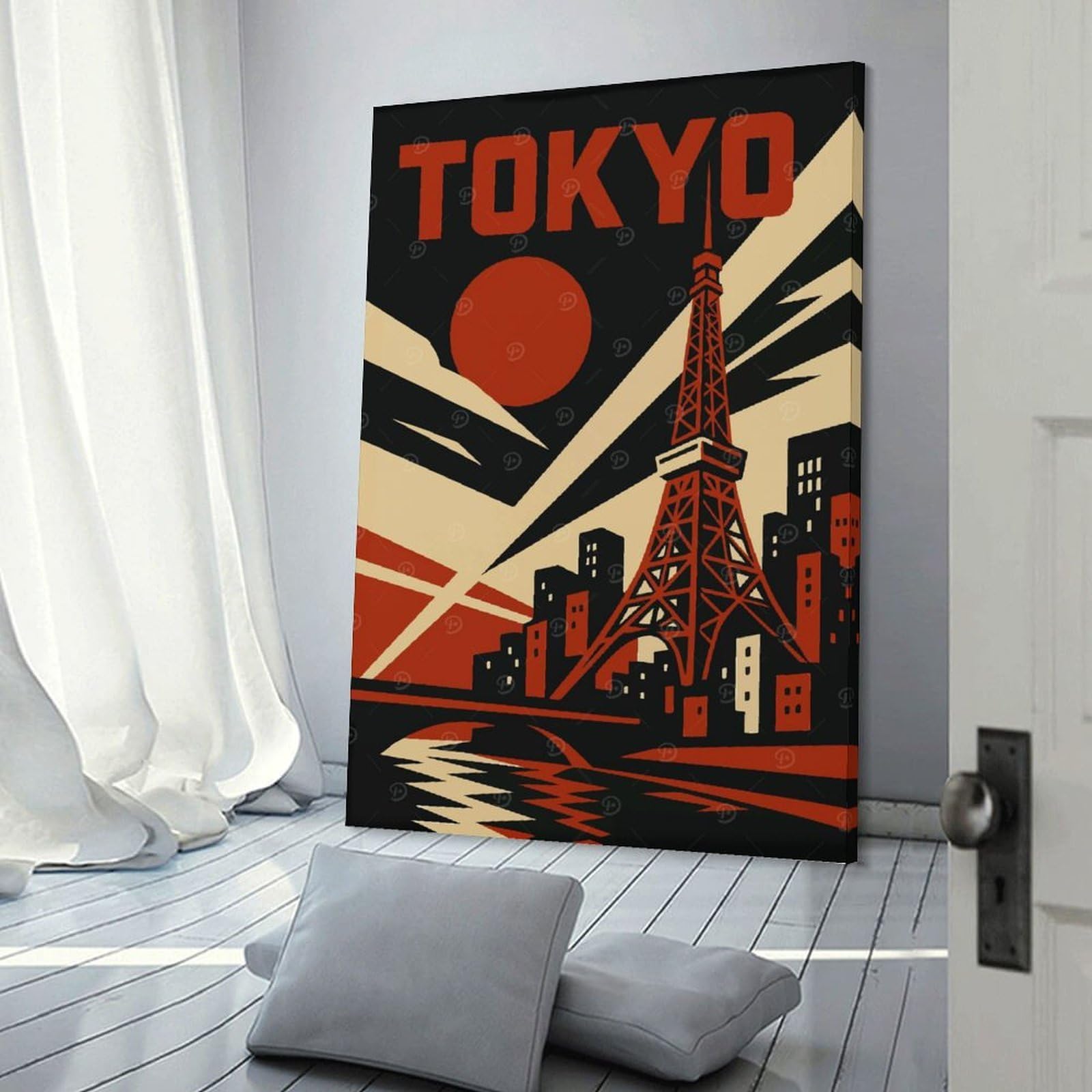 Junmoney Room Decor Wall Art Tokyo Vintage Travel, 20x30inch(50x75cm), for Home Lounge, Bedroom Or Reading Nook, Eye Catching Artwork for Blank Walls