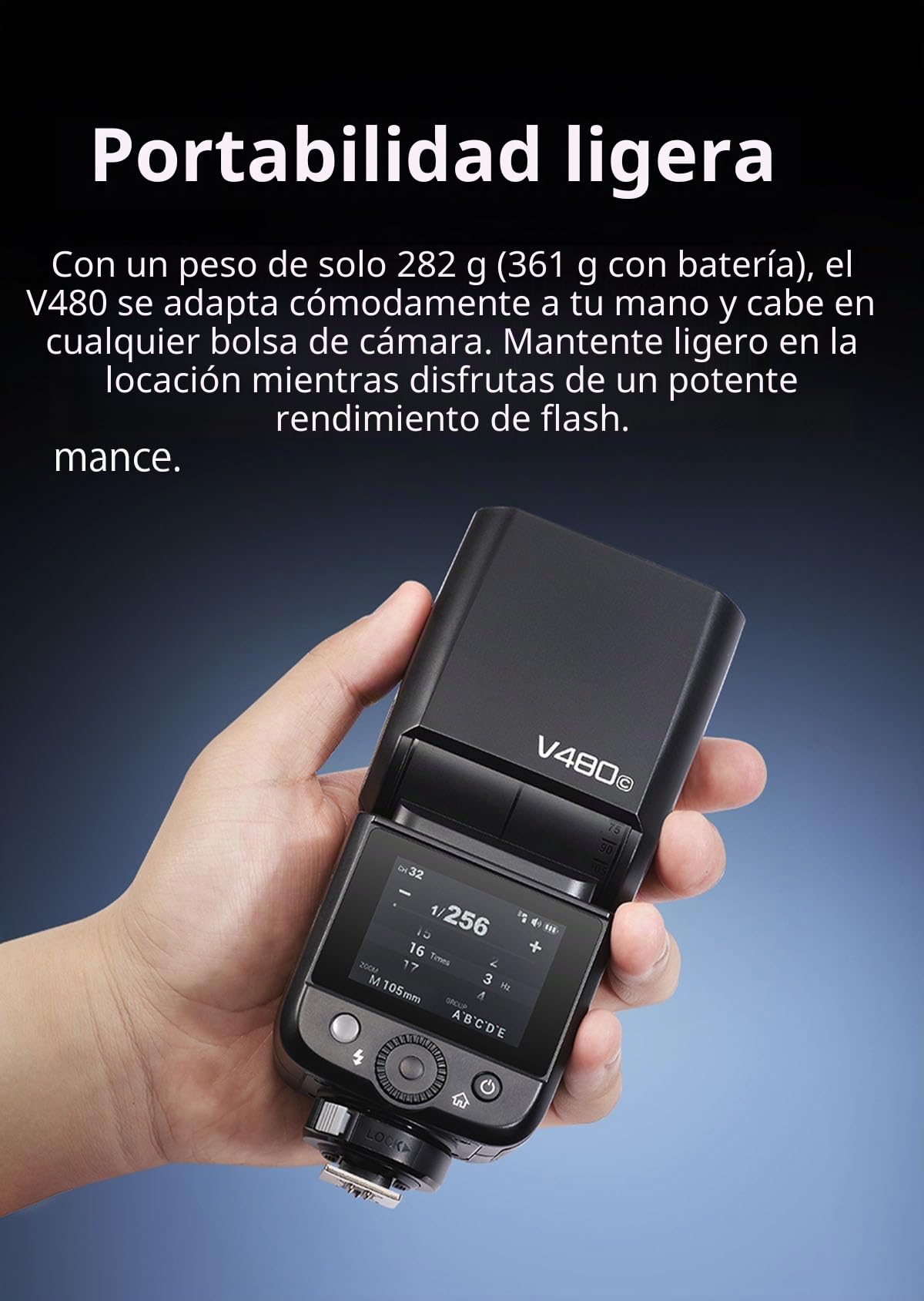 GODOX Flash V480 N Camera Flash, V480N GN50 TTL HSS 1/8000s Speedlite, Compatible con Cámara Nikon Z6III Z8 Z5 Z50II Z50 Zfc Z6II Z30 Z6 Z50II Z7II Z8 Z9 y D3500 D850 D7500 D56000 D5300