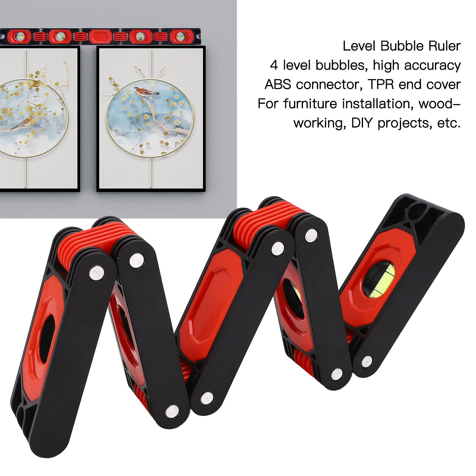 Aimant de la règle de niveau de bulle pliable outil de mesure d'angle extensible pour les tâches de bricolage domestiques