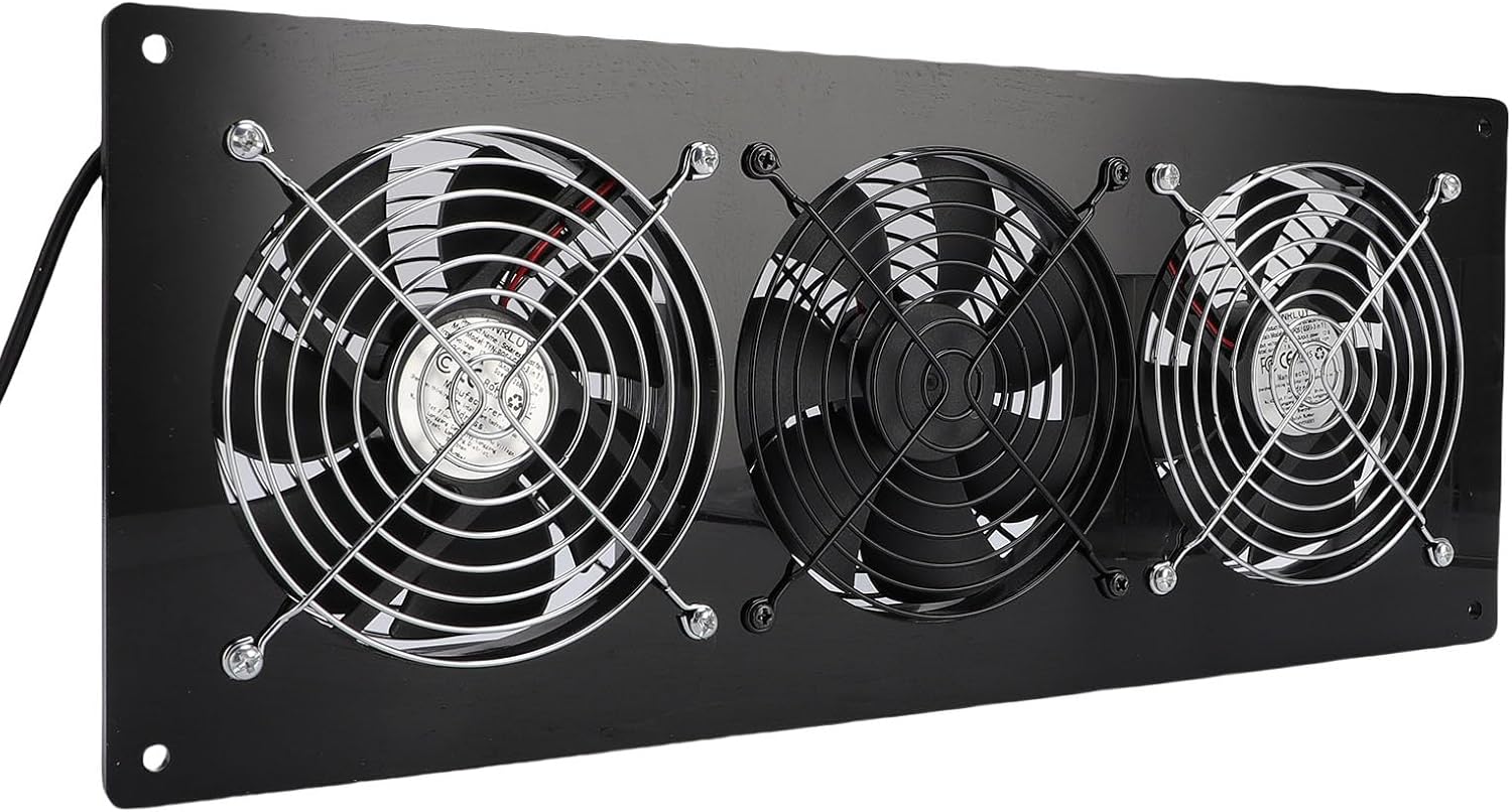 Fafeicy Solar Exhaust Fan Kit, Plastic and Aluminium Alloy, 25W Solar Panel, 2688RPM for Greenhouse and Chicken Coop