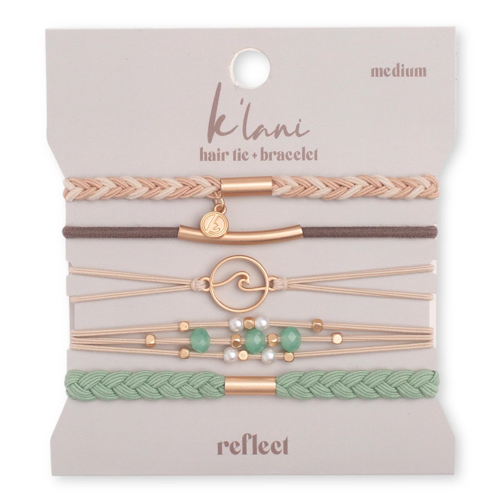 K'lani Reflect Bracelets for Women – Elastic Bracelets and Boho Hair Ties – Cute Hair Ties for Women and Hair Tie Accessories – Stylish Bracelets Boho