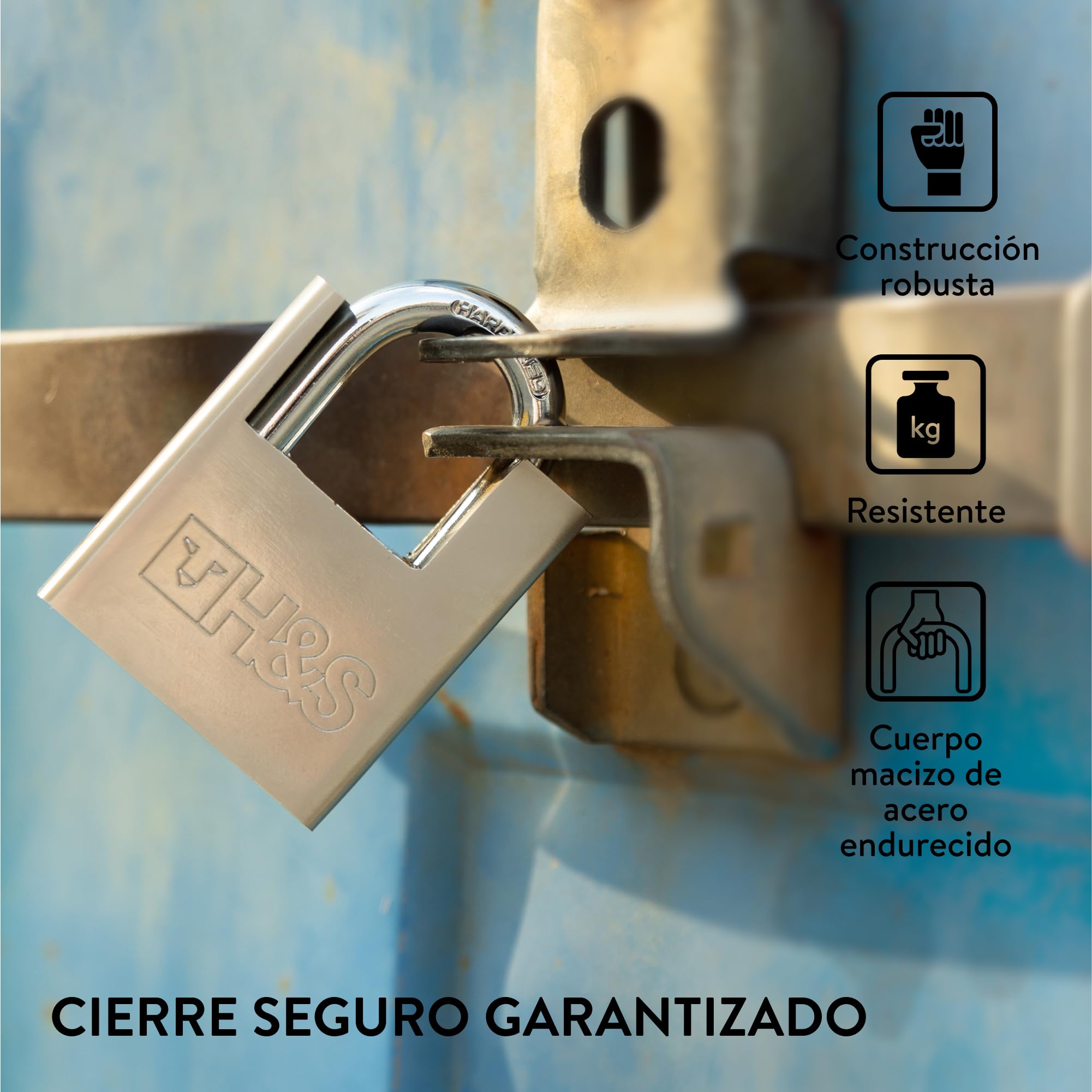 H&S 5 llaves 60 mm Heavy Duty Almacén Contenedor Garaje Contraventana Candado Puerta Cadena Cerradura-Juego de 2