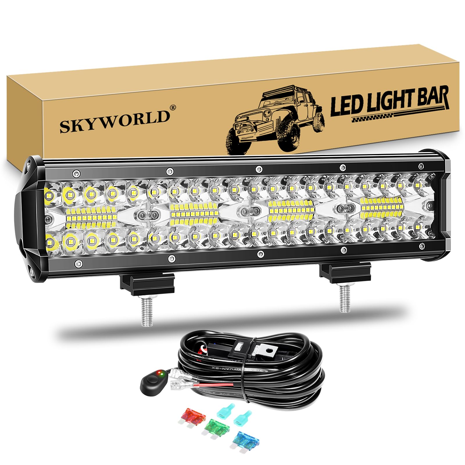 Amazon.co.jp: SKYWORLD Led作業灯 12インチ LEDライトバー 車