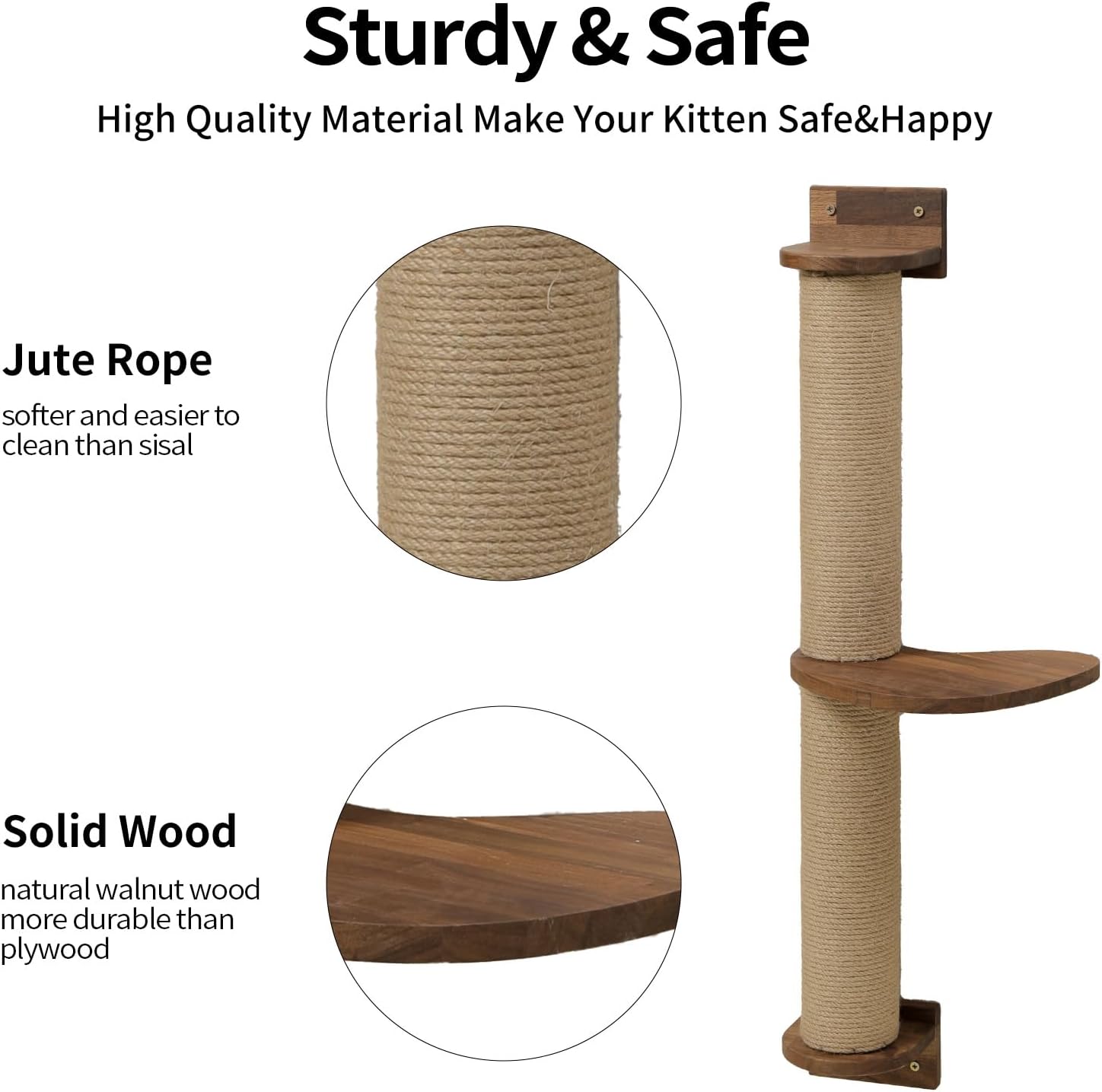 review FUKUMARU Cat Wall Furniture, Including Cat Climbing Step, Cat Activity Tree with Scratching Posts, for Sleeping, Playing, Climbing and Lounging