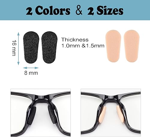 Miniatura 2 de 20 pares de almohadillas para la nariz para lentes, almohadillas de espuma suave para la nariz, almohadillas adhesivas de silicona antideslizantes