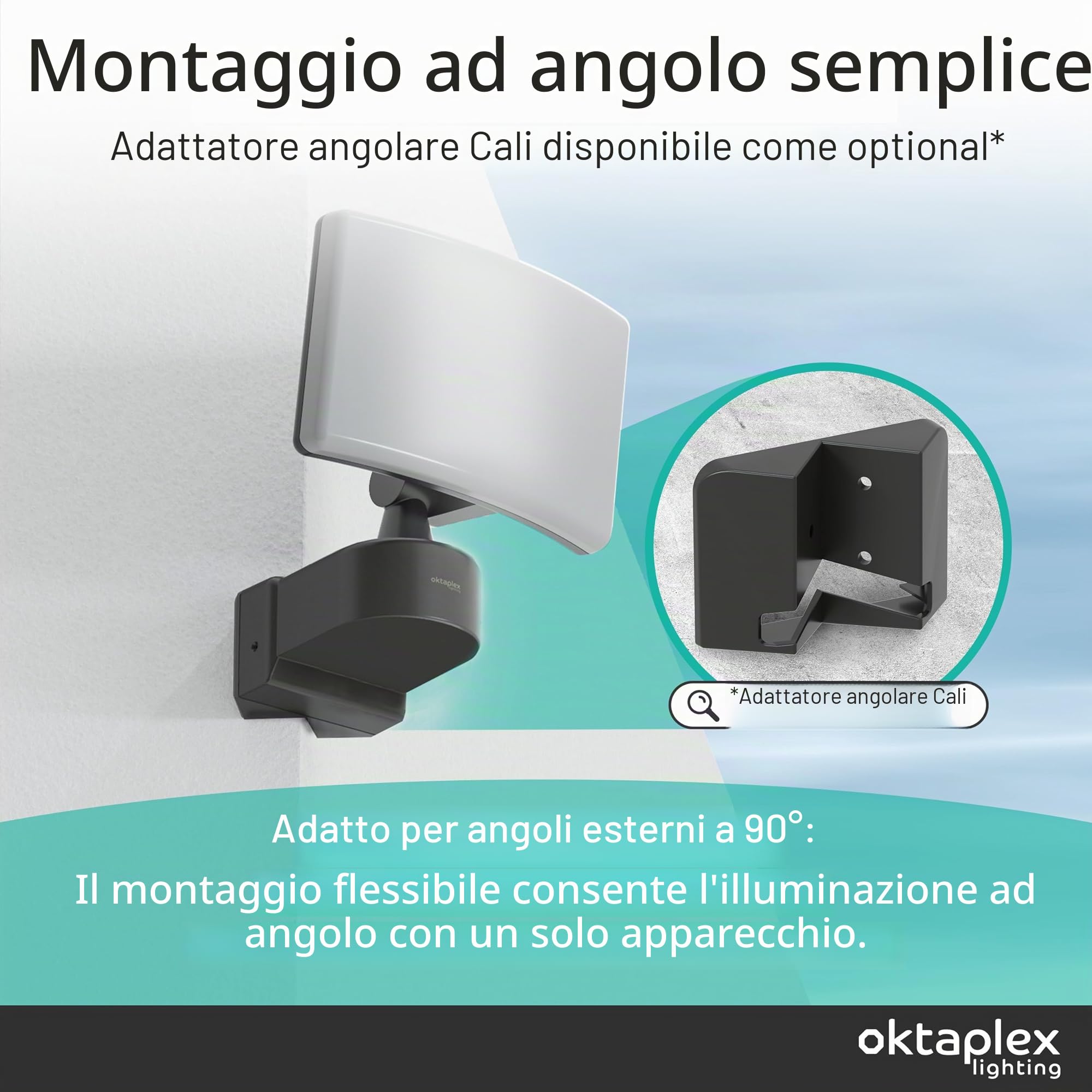 Oktaplex Lighting Cali - Faretto LED per esterni, 30 W, IP65, 3000 K, proiettore da parete, luce bianca calda, colore antracite