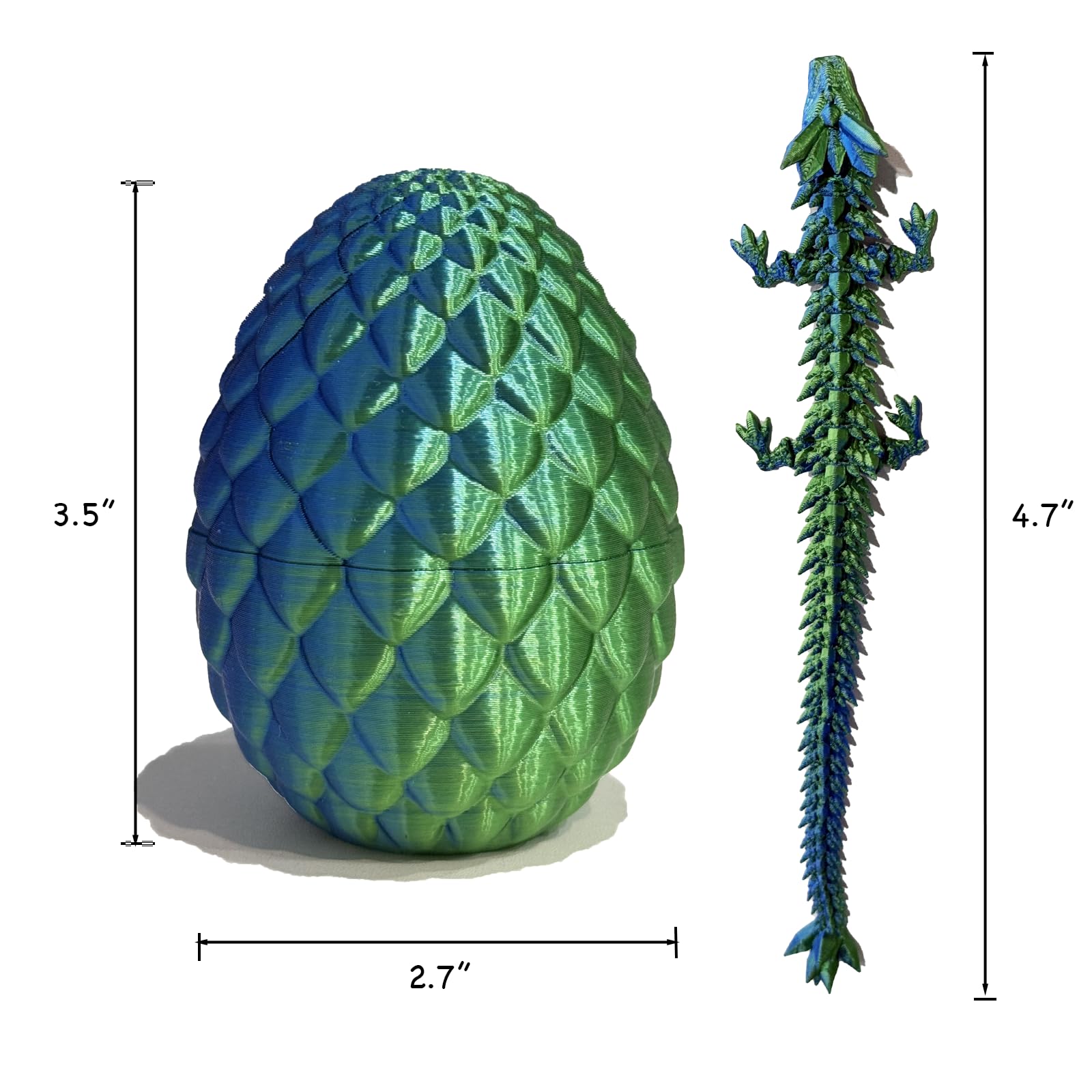 KyooteLfv 3D Printed Dragon Fidget Toy - Articulated Dragon Egg Surprise for Adults