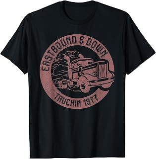 Eastbound and Down ,Truckin 1977, vintage worn and faded T-Shirt, Small, Black