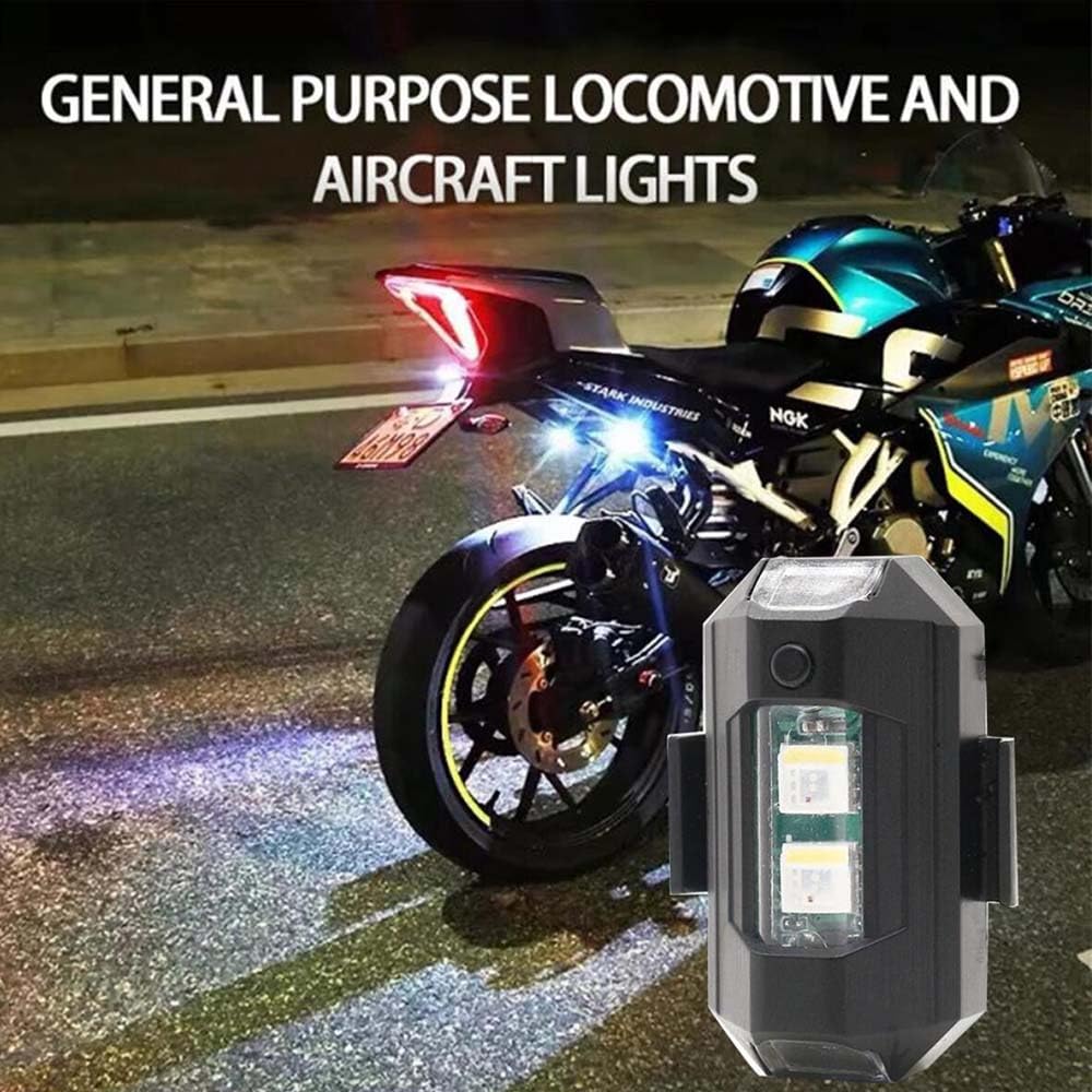 10 Piezas De Luces De Bicicleta Eléctrica Luces Traseras De Bicicleta De Montaña Luces De Advertencia Intermitentes Luces De Motocicleta De Siete Colores Luces De Avión Modificadas