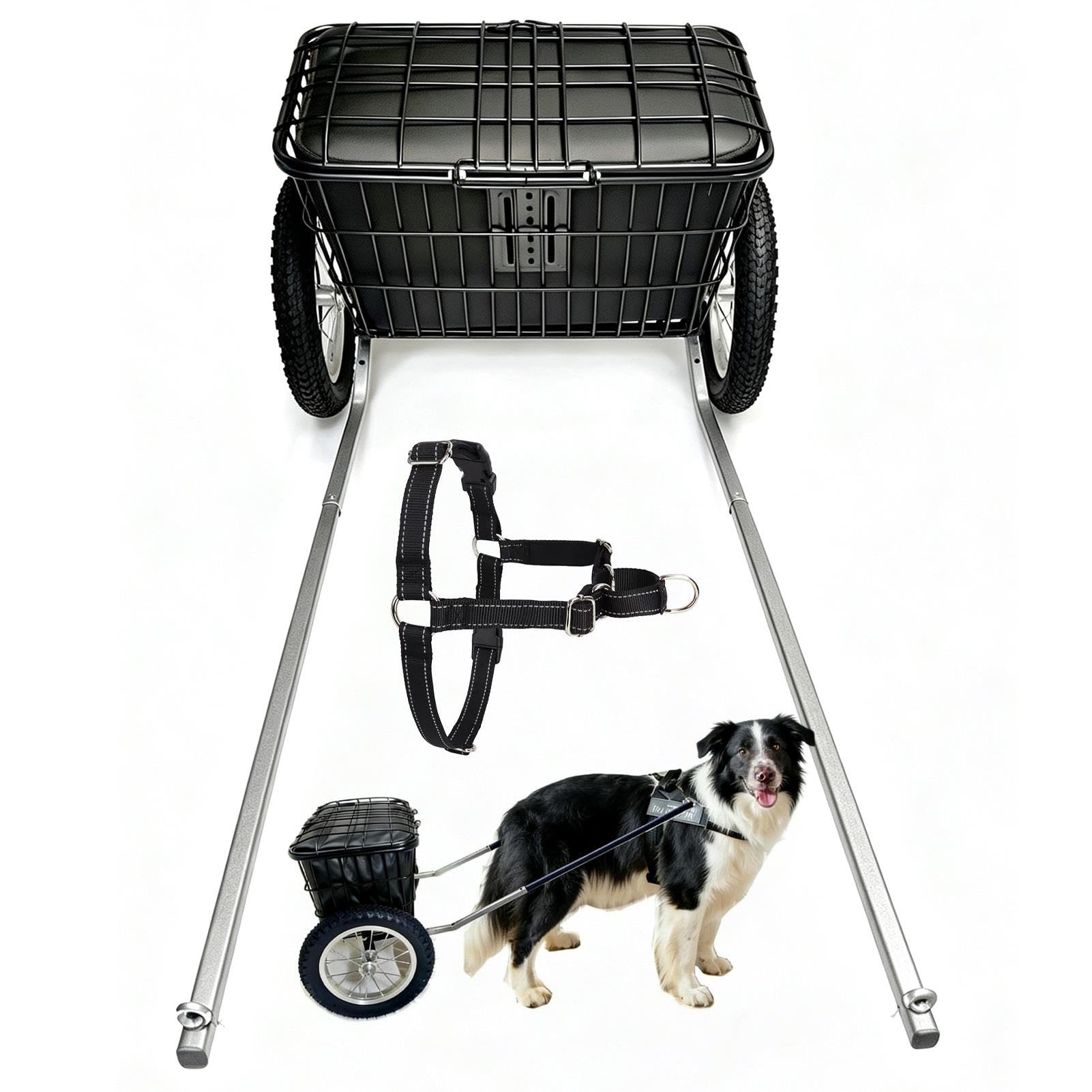 Carrito de tiro resistente para perros (para compras y senderismo)