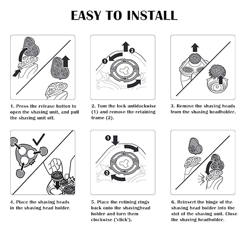 Miniatura 5 de Cabezales de repuesto SH30 compatibles con Nerolce Shaver Series 3000, 2000, 1000 y S738 con hoja afilada duradera, cuchillas de repuesto Comfortcut