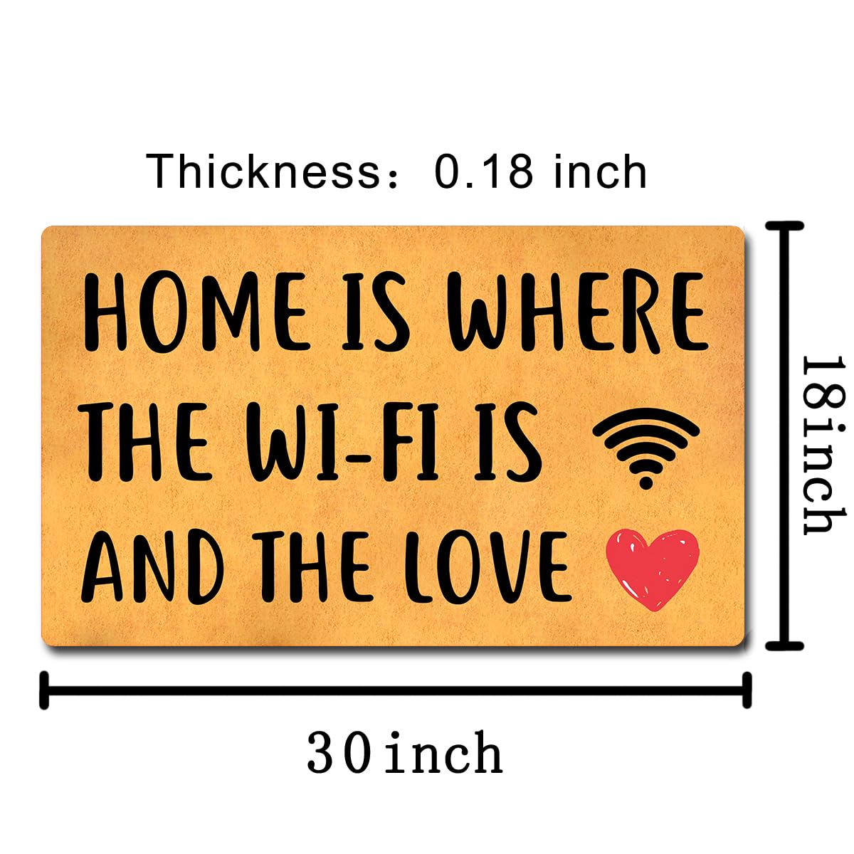 Divertido felpudo de bienvenida para entrada interior, 45,7 cm de ancho x 76,2 cm de largo, tapete de bienvenida para puerta delantera, tapete de regalo de bienvenida (Home is Where is the Wi-Fi is