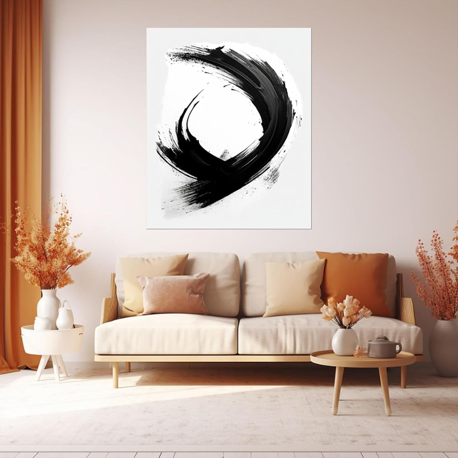 SHYAMIC アートパネル 抽象 飾り絵画, ミニマリスト水墨画 アフリカンアートウォールアート飾り絵 抽象画 ポスター 壁掛けア