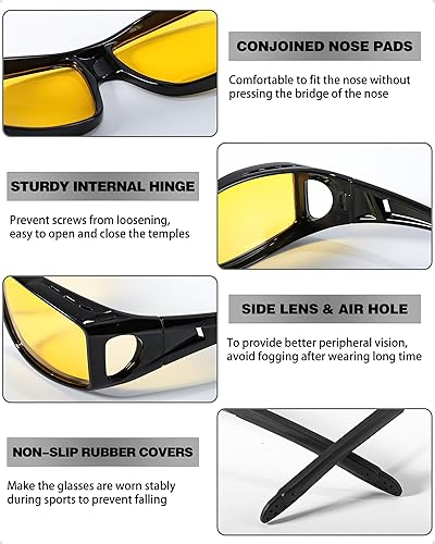 Miniatura 5 de IGnaef Lentes de conducción de visión nocturna para hombres y mujeres, lentes polarizados antirreflejos amarillos para la noche, IF0311