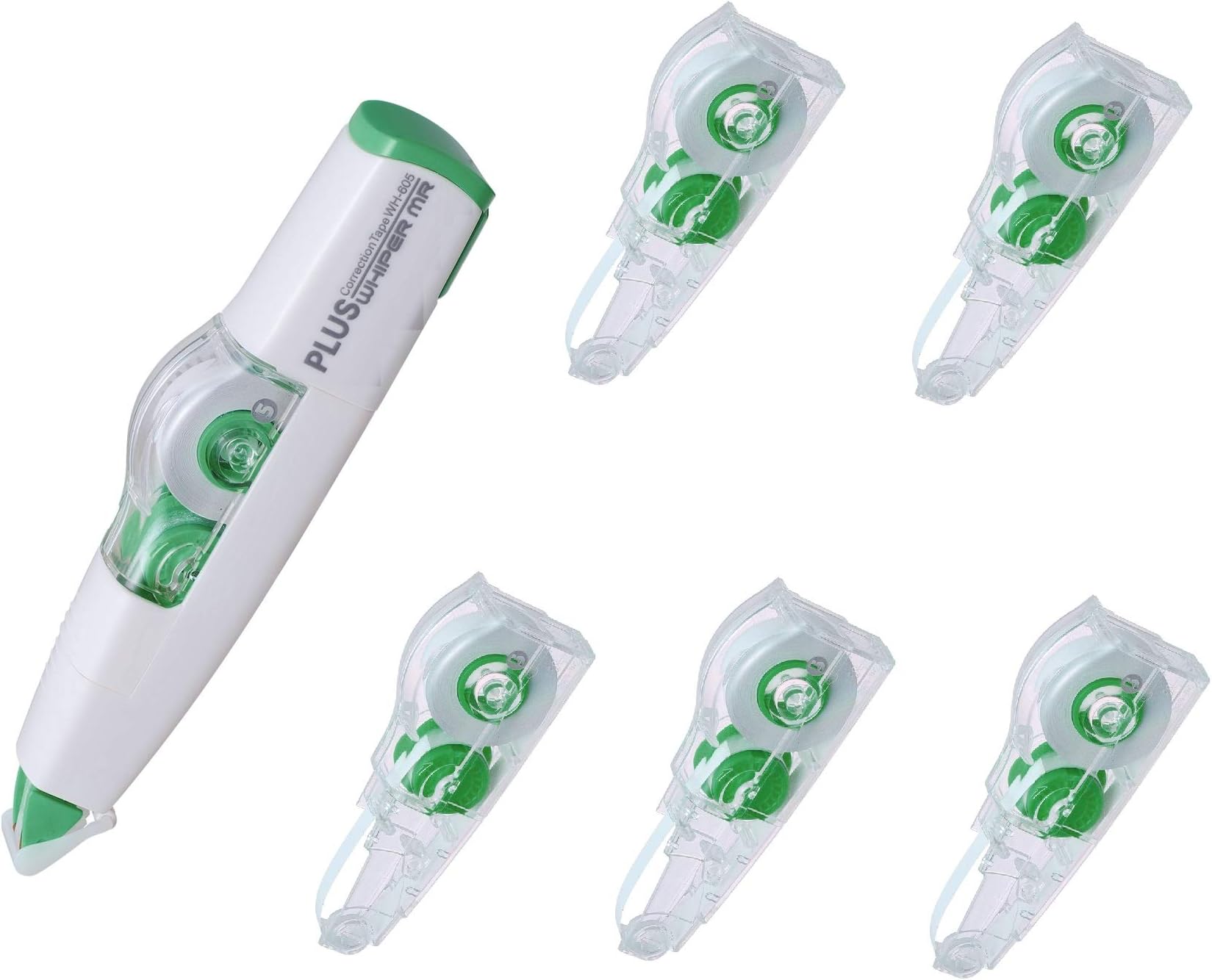 PLUS Whiper MR - Whiper Mini Roller Correction Tape 5mm x 6m(WH-605) & Refills 5 pcs