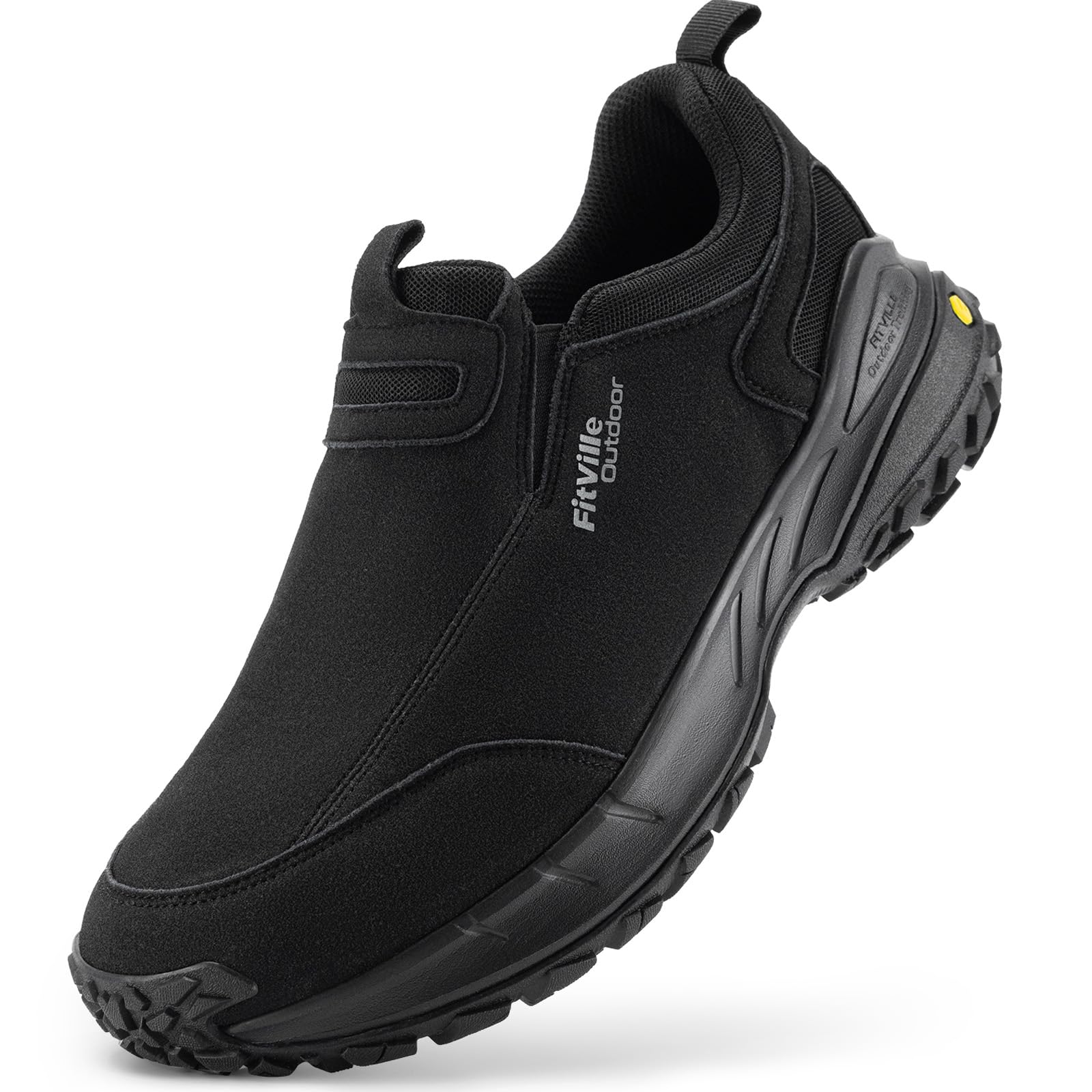 FitVille Scarpe da Escursionismo Uomo Extra Larghe Senza Chiusura Sneaker Casual Slip-on Scarpe Camminata Senza Lacci