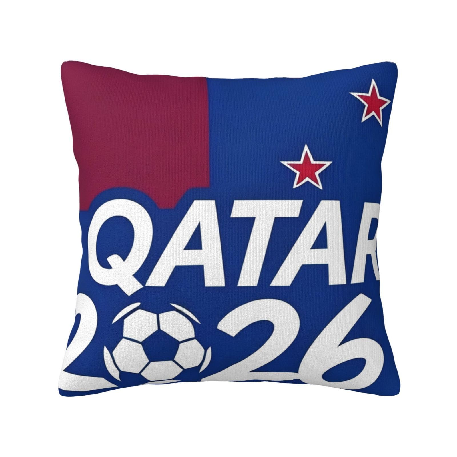 Qatar-Flag Print Decorative Throw Pillow Covers for Sofa, Outdoor and World Cup Celebrations