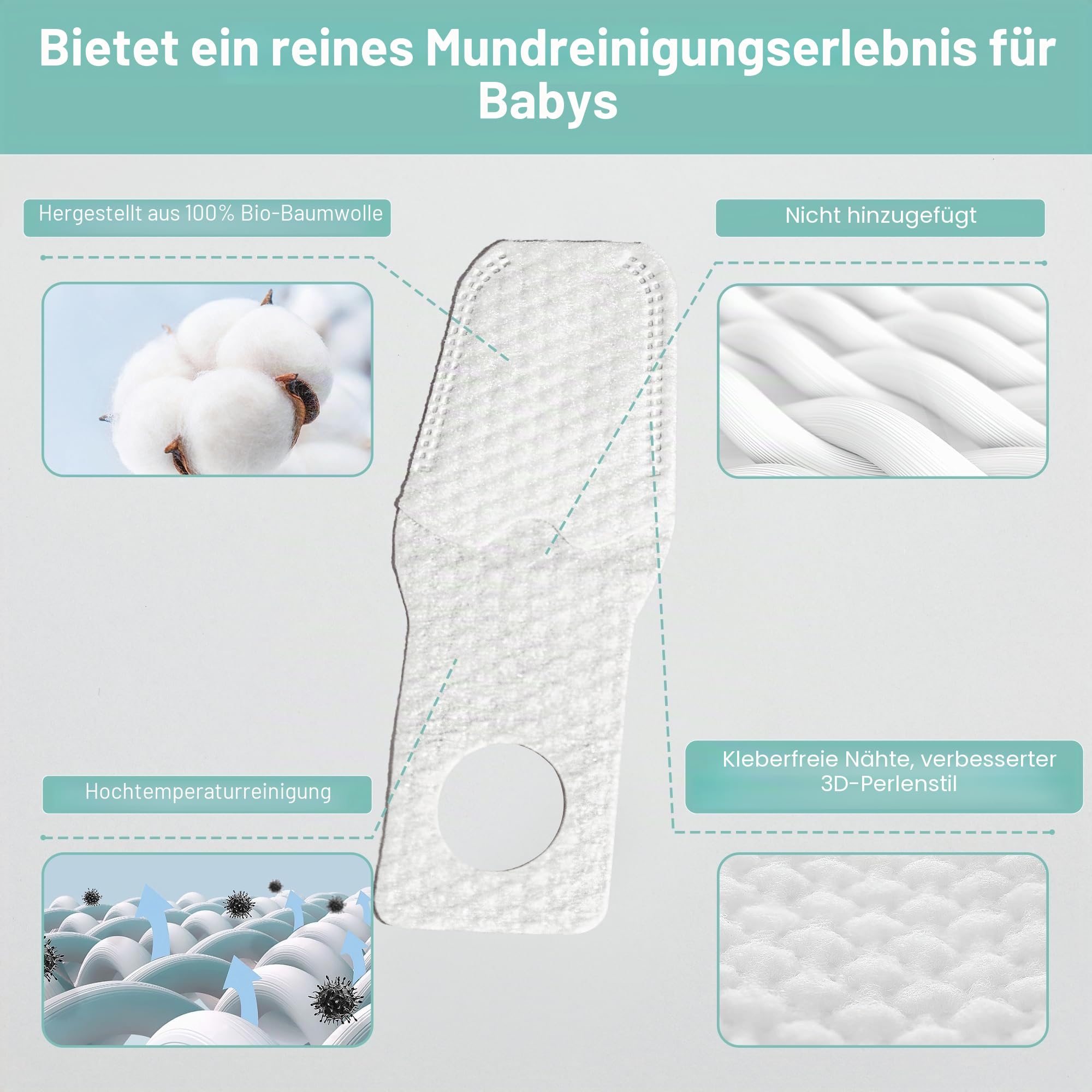 35 Stück Fingermanschette Baby Oral Cleaner, Neugeborene Zahnbürste Bürste die Zähne mit den Fingern für 0-36 Monate Toddler Mundpflege des Babys