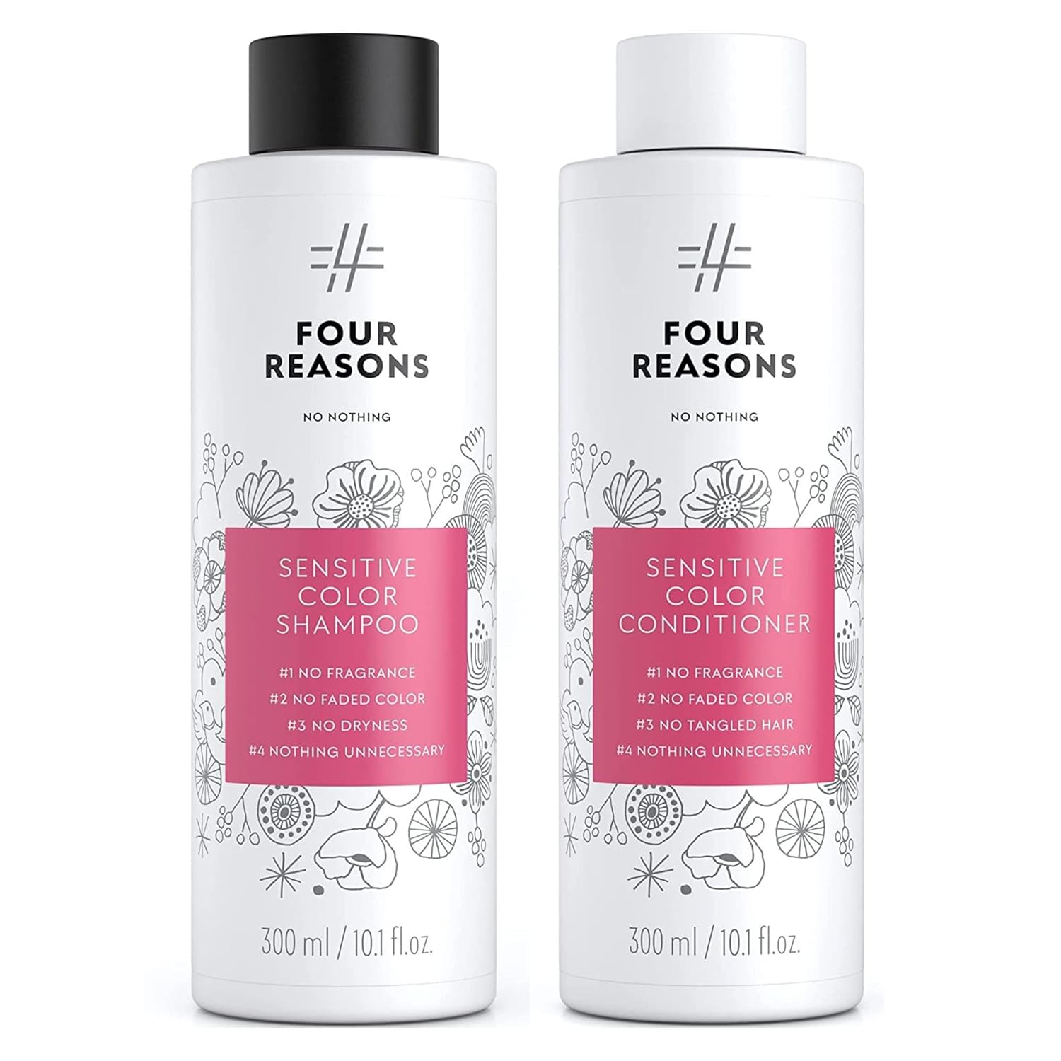 No nothing Sensitive Color Shampoo and Conditioner Bundle- Fragrance-free Color Protection Conditioner - For Colored Hair | 100% Vegan | 300 ml