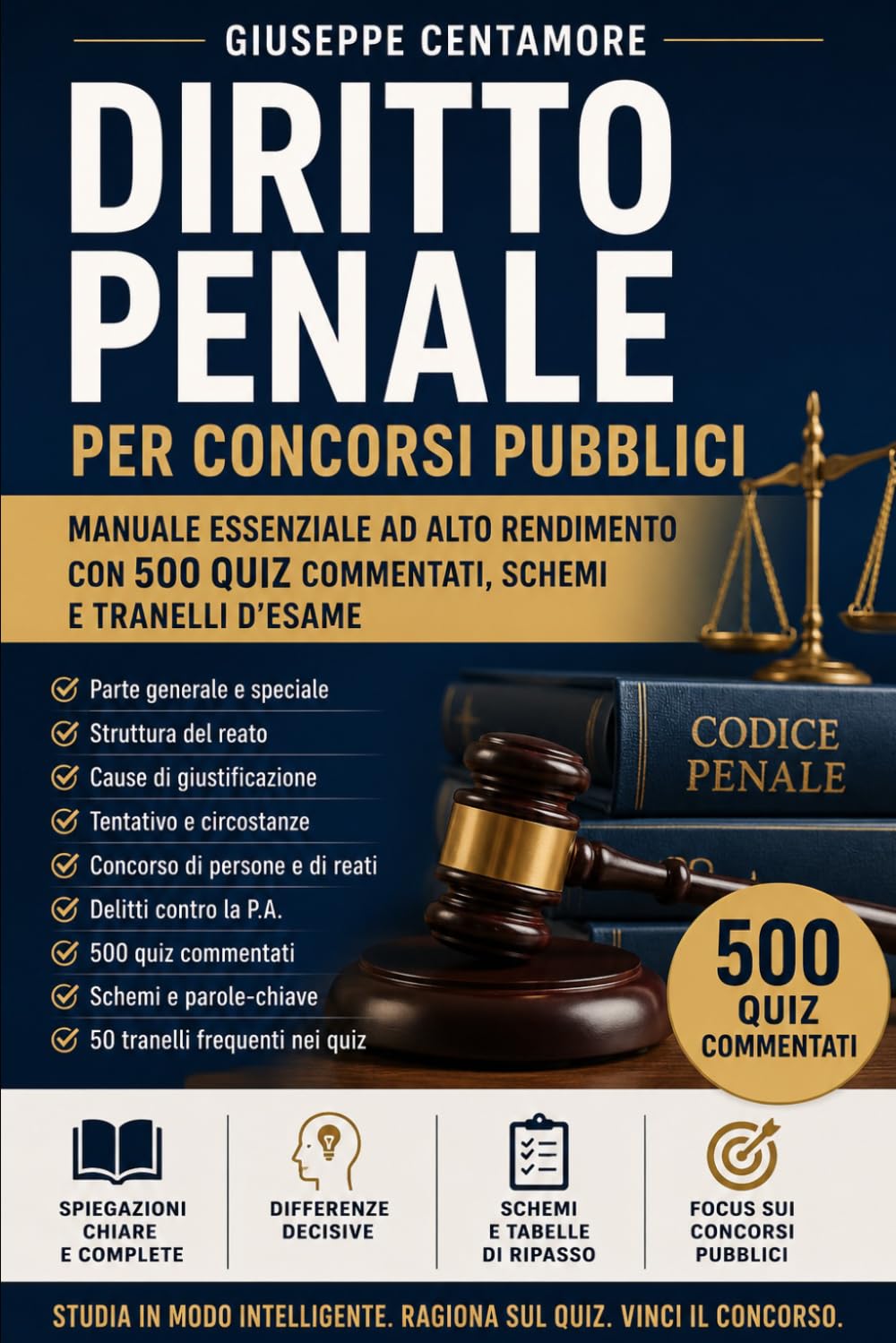 Diritto penale per concorsi pubblici Manuale essenziale ad alto rendimento con 500 quiz commentati, schemi e tranelli d’esame (Manuali superiori per ... metodo, quiz commentati e casi guidati)