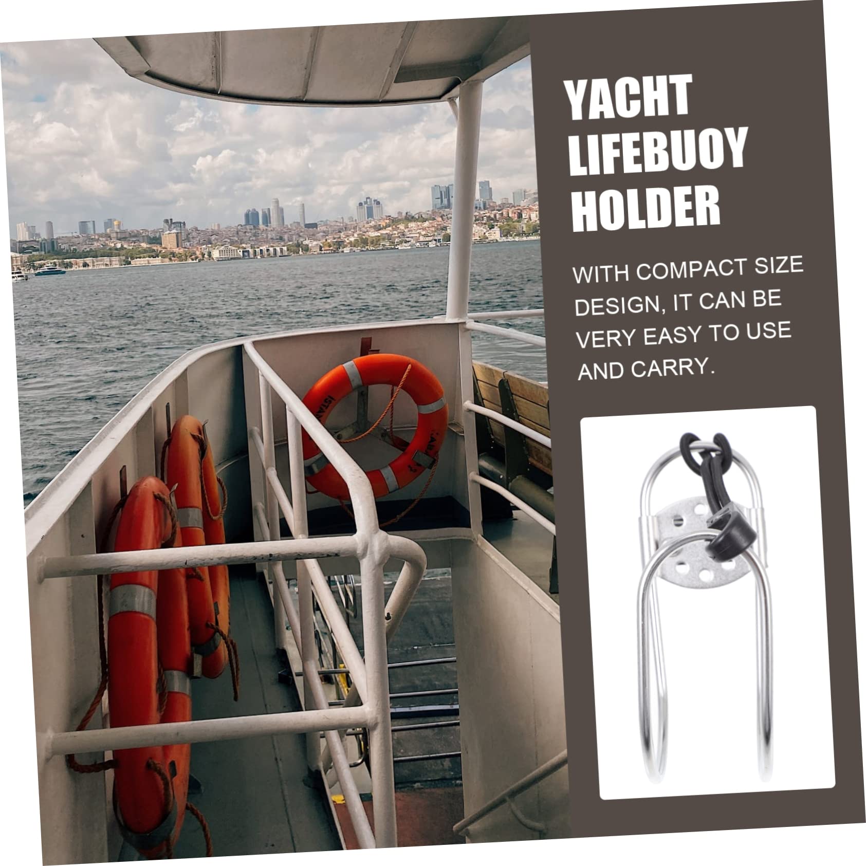 Vsenkes Support de bouée de sauvetage en acier inoxydable 304 pour bateau Vsenkes Support de bouée de sauvetage en acier inoxydable 304 pour bateau