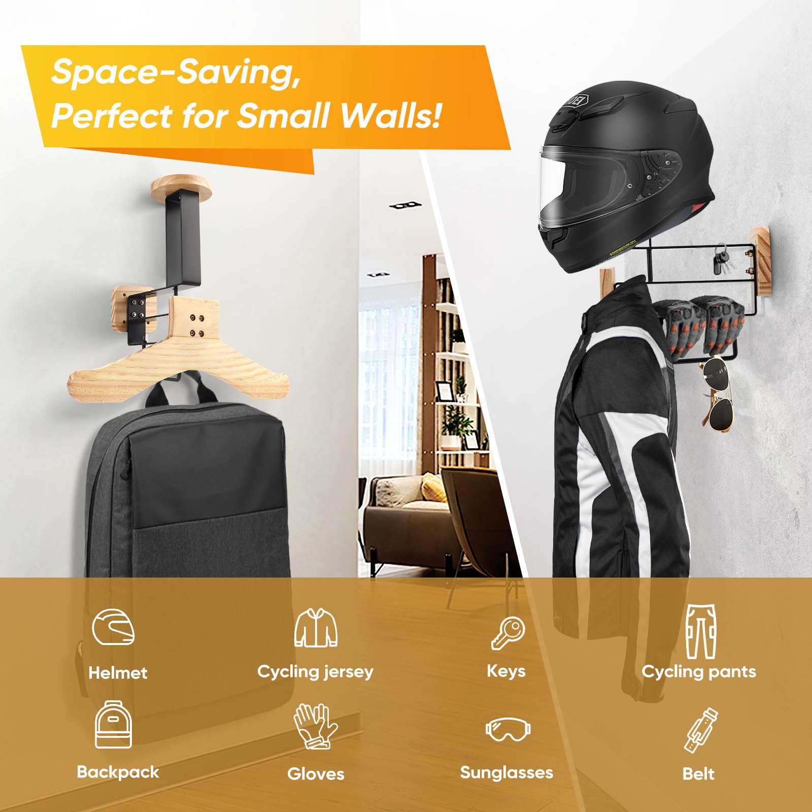 Supporto per casco per caschi moto in legno massiccio e robusto acciaio da parete accessori moto supporto casco moto supporto abbigliamento moto supporto supporto supporto per casco moto casco air