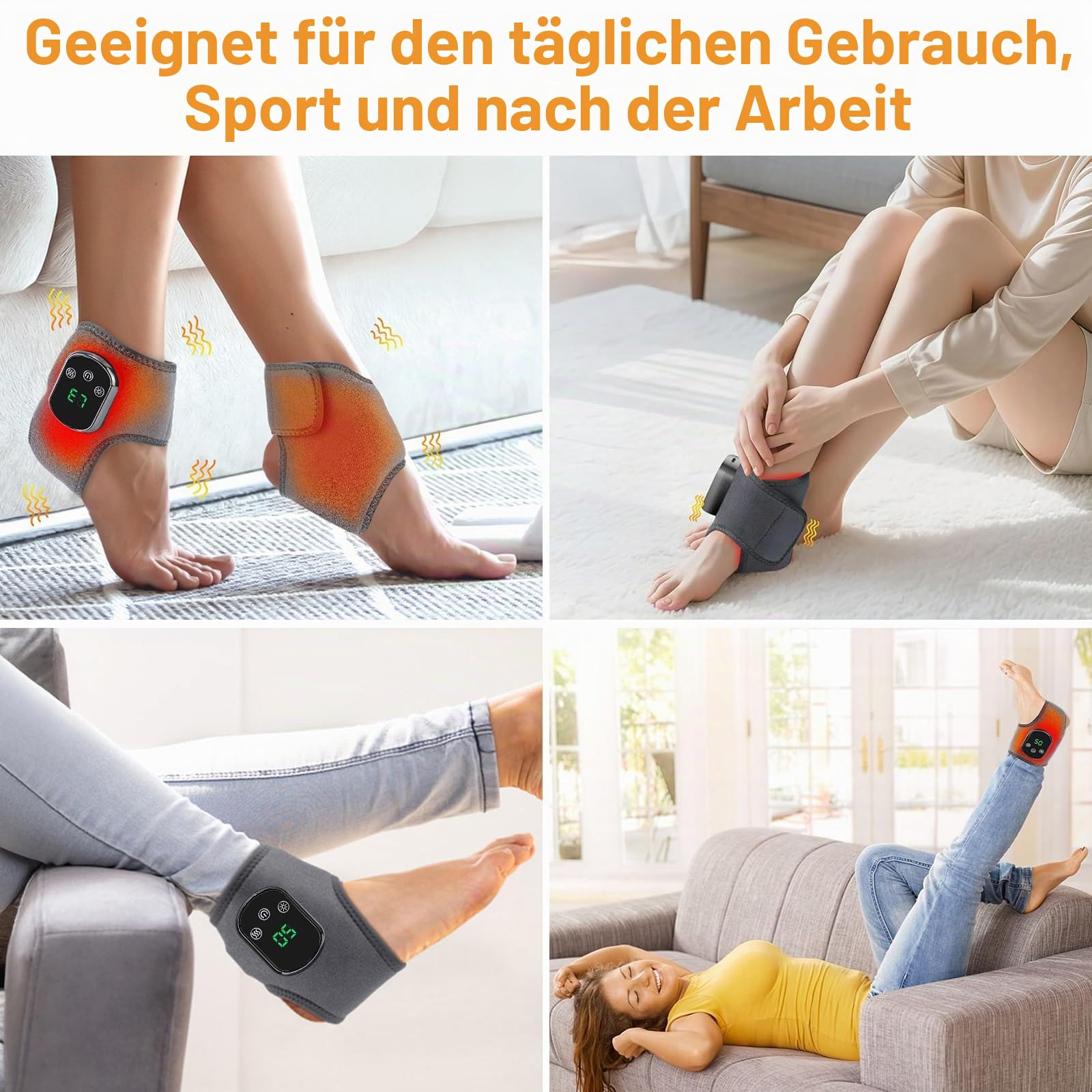 JIMACRO 2 Stück Neamova 3-in-1-Fußmassager, Fußmassagegerät Vibration mit Wärmer, Fussmassagegerät Elektrisch für Knöchel, Ferse, Sohle, Fußgewölbe