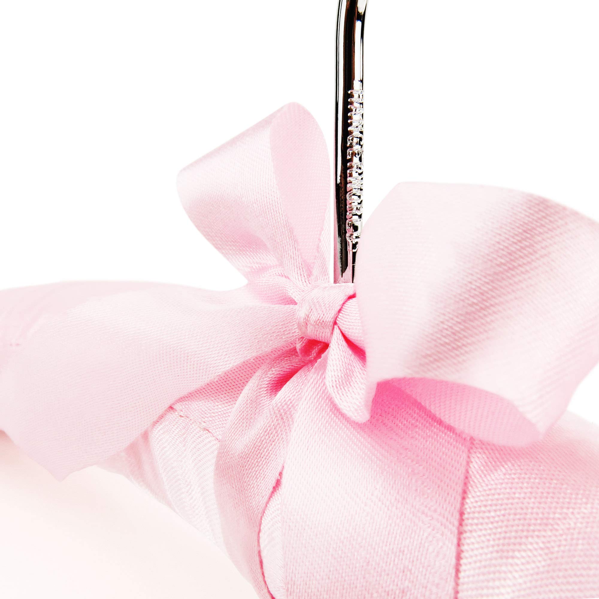 Hangerworld 5 Grucce Imbottite 43cm in Satin Rosa per Abiti Delicati in Lana Giacche e Cappotti