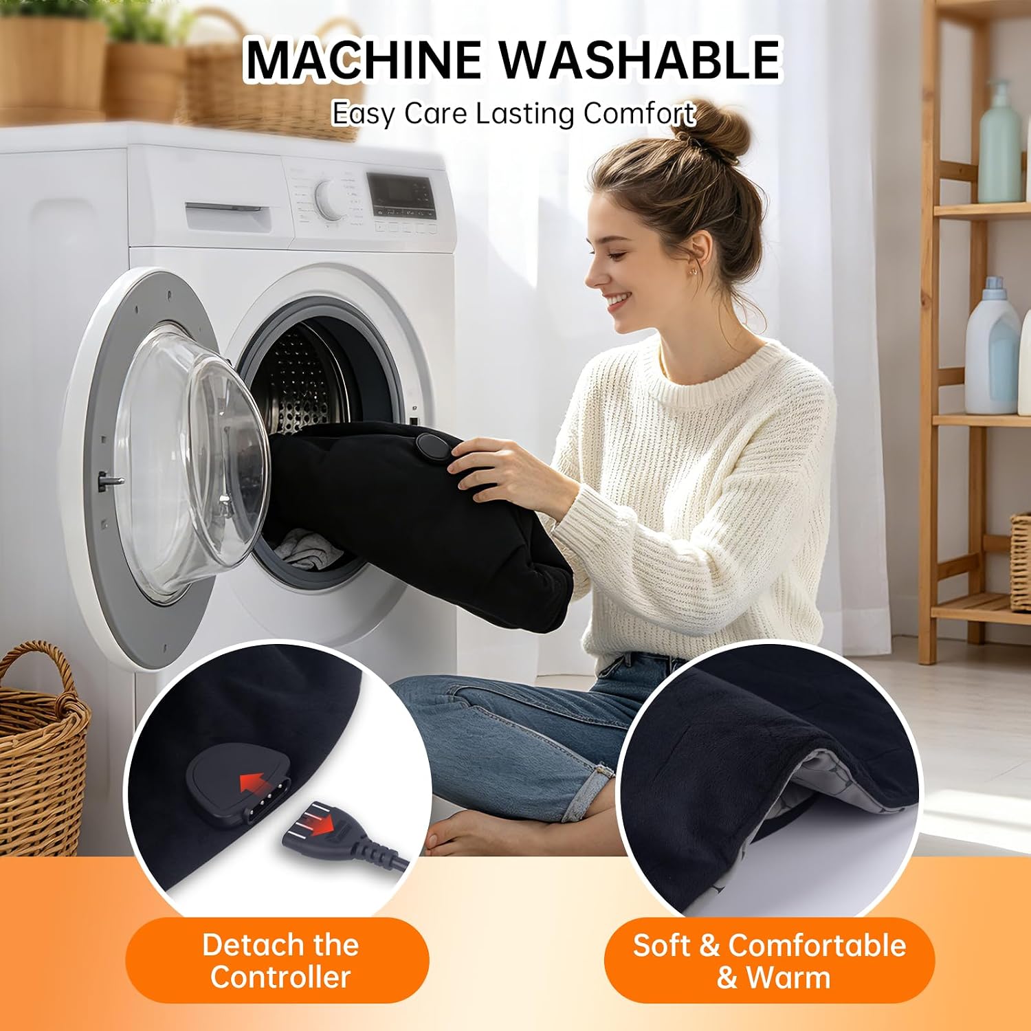 1min Fast Heating Pad for Neck and Shoulders and Back, 6X Deep Far Infrared Wearable Heat Wrap, Auto Shut Off, 8 Heat Levels up to 159℉, Washable for Muscle Relief, Comfort Gifts for Women Men