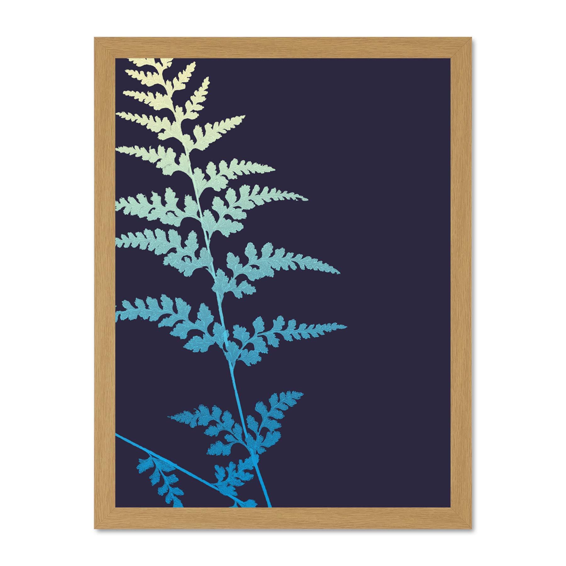 Wee Blue Coo Bright Fern Illustration Large Framed Art Print Wall Poster 18x24 inch