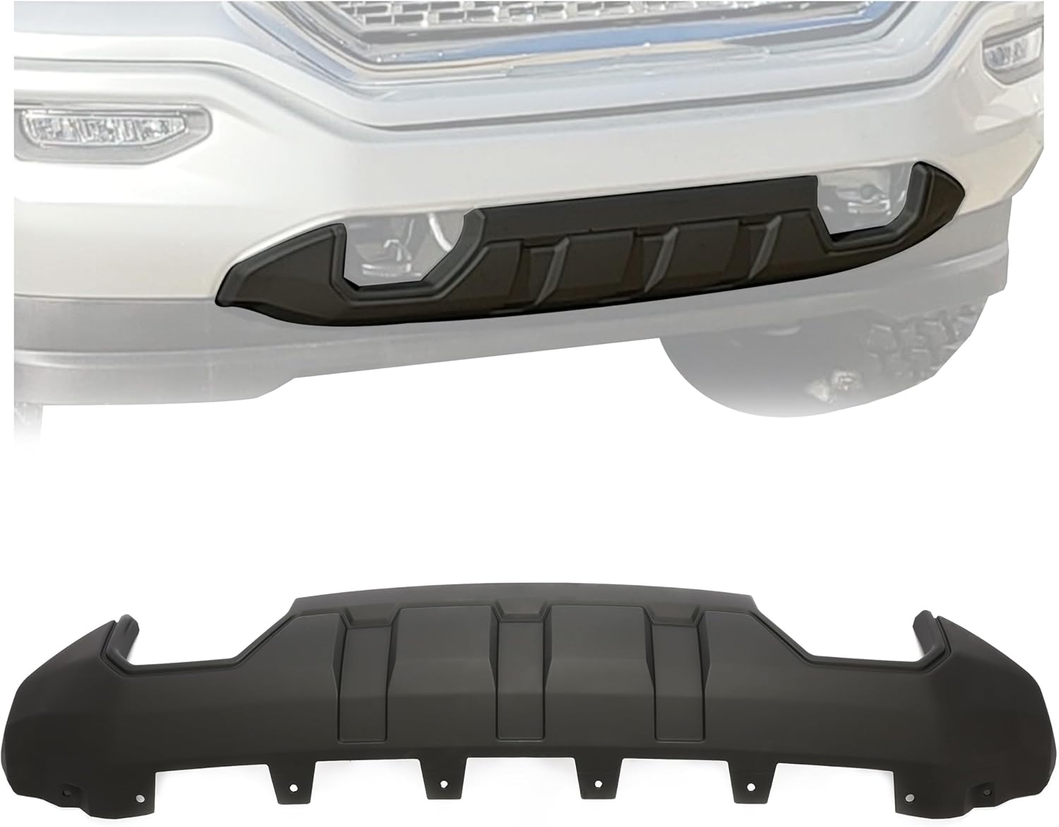 HECASA Front Bumper Skid Plate Compatible with 2016 2017 2018 2019 GMC Sierra 1500 Lower Bumper Valance Panel 23243494 GM1015123 23243493 Replace Only Black