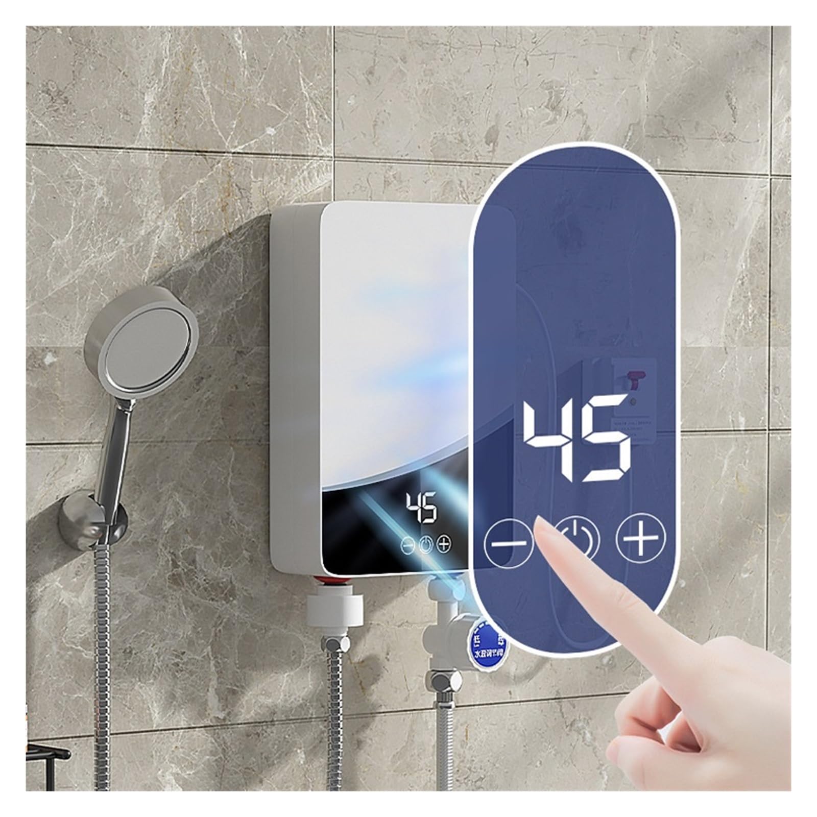 Podgrzewacz wody elektryczny, Elektryczny Podgrzewacz Ciepłej Wody Natychmiastowe Ogrzewanie Bojler Łazienka Prysznic Bezzbiornikowy Podgrzewacz Ciepłej Wody Do Użytku Domowego 3500W/5500W do kuchni,