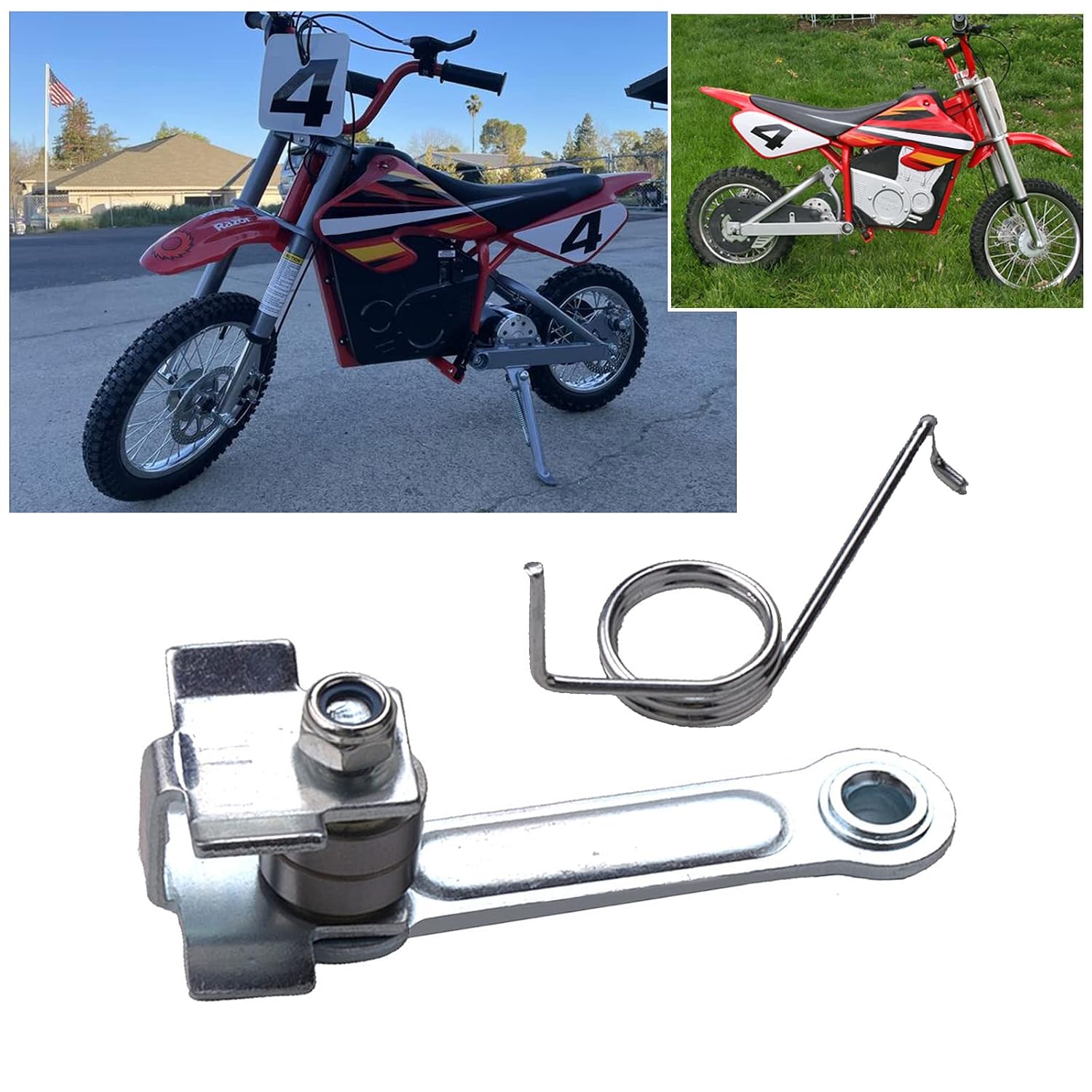 Professional Chain Roller Tensioner Tension Adjuster Guide Roller Slider with Spring for MX500 / MX650 Dirt Rockets Easy-to-Install for Electric Motorcycles Heavy-Duty for Off-Road Bikes