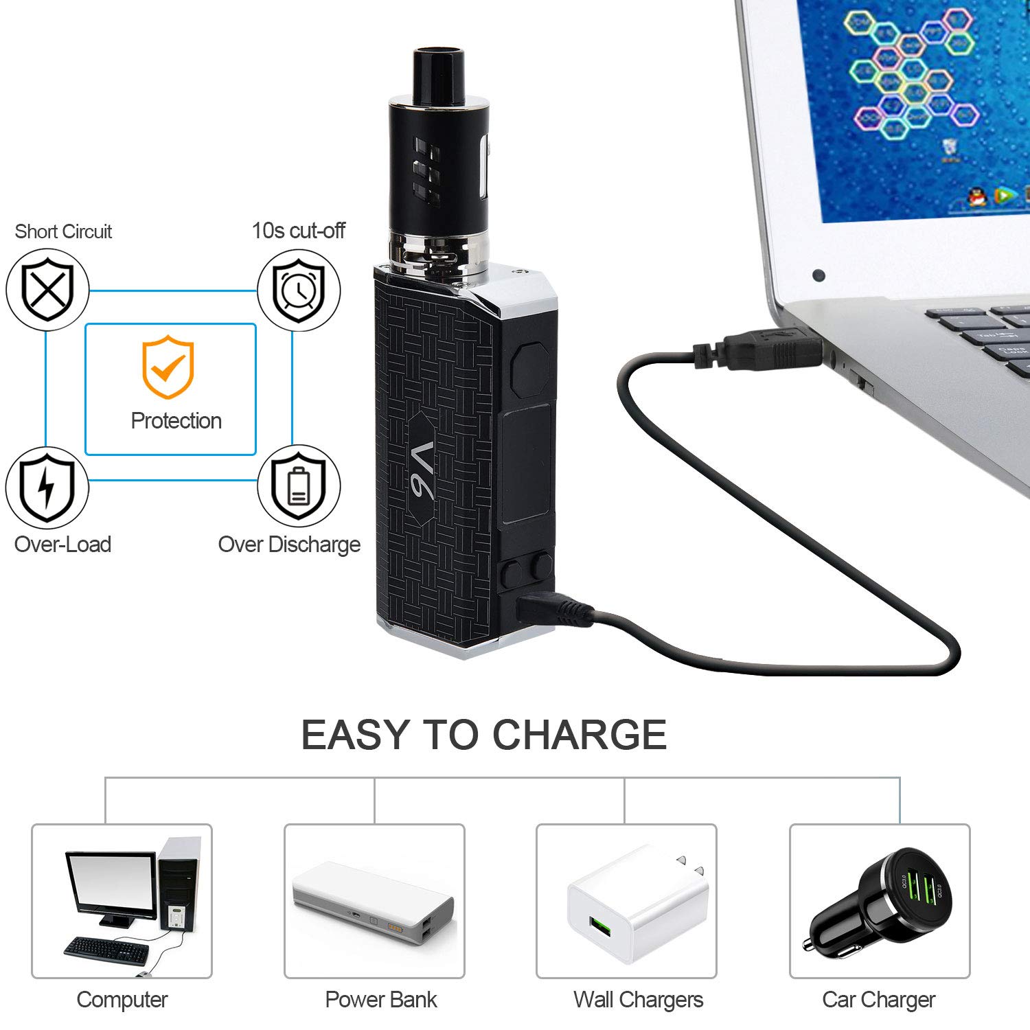EOSVAP Porte-étui pour cigarette électronique Stylo à bille EGO -T CE4  Boîte Mod. Boîte à fermeture éclair sans nicotine (Noir) : Amazon.fr:  High-Tech
