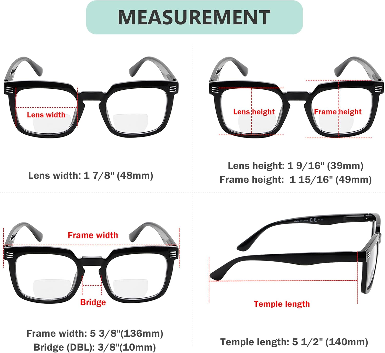 Eyekepper 4-pack Bifocal Reading Glasses for Women - Bifocal Readers