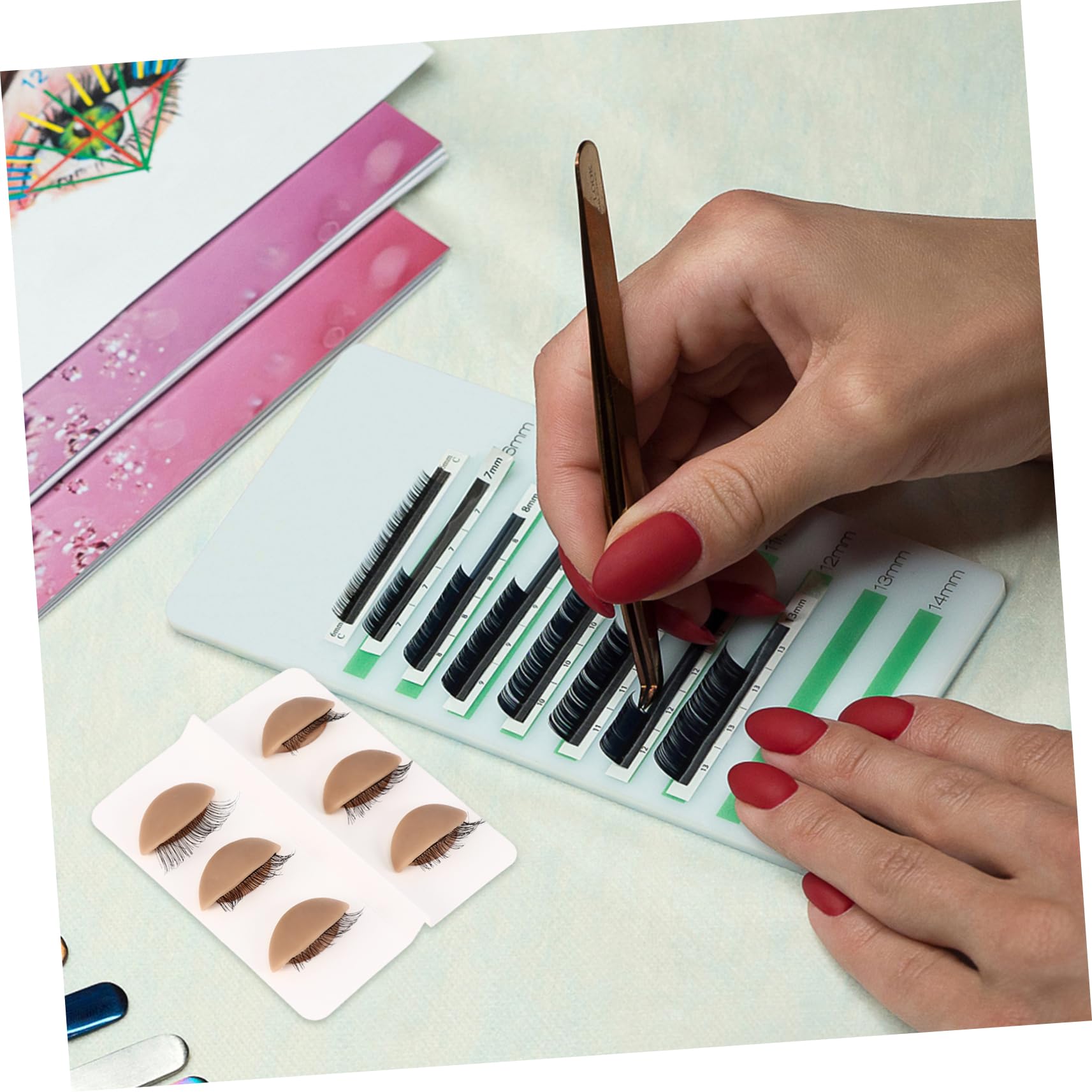 MAGICLULU 2 Set Di Strumenti Per La Pratica Del Trucco Delle Palpebre 6 Paia Riutilizzabili in Silicone Per Lallenamento Dellestensione Delle Ciglia 6 Paia * 2