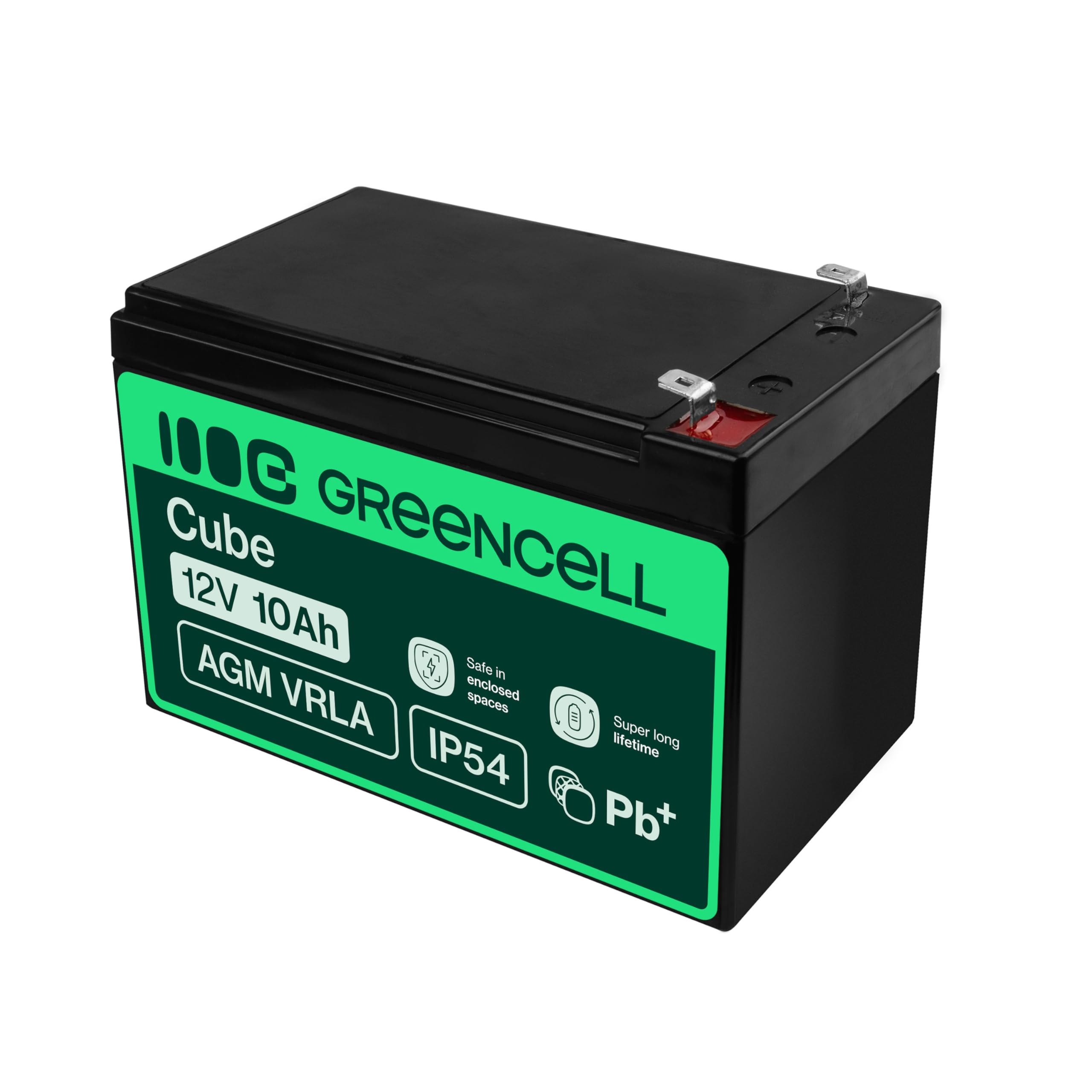 GreenCell Rechargeable Batterie AGM 12V 10Ah accumulateur au Gel Plomb Cycles sans Entretien VRLA Battery étanche UPS | USV | Système UPS | Batterie de Secours | Batterie de résérve