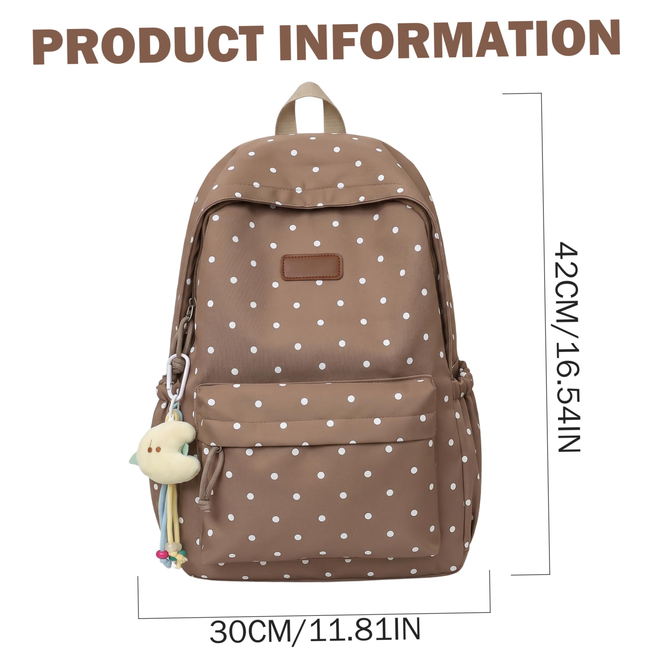 Mochila de lunares, mochila escolar ligera y linda para niña