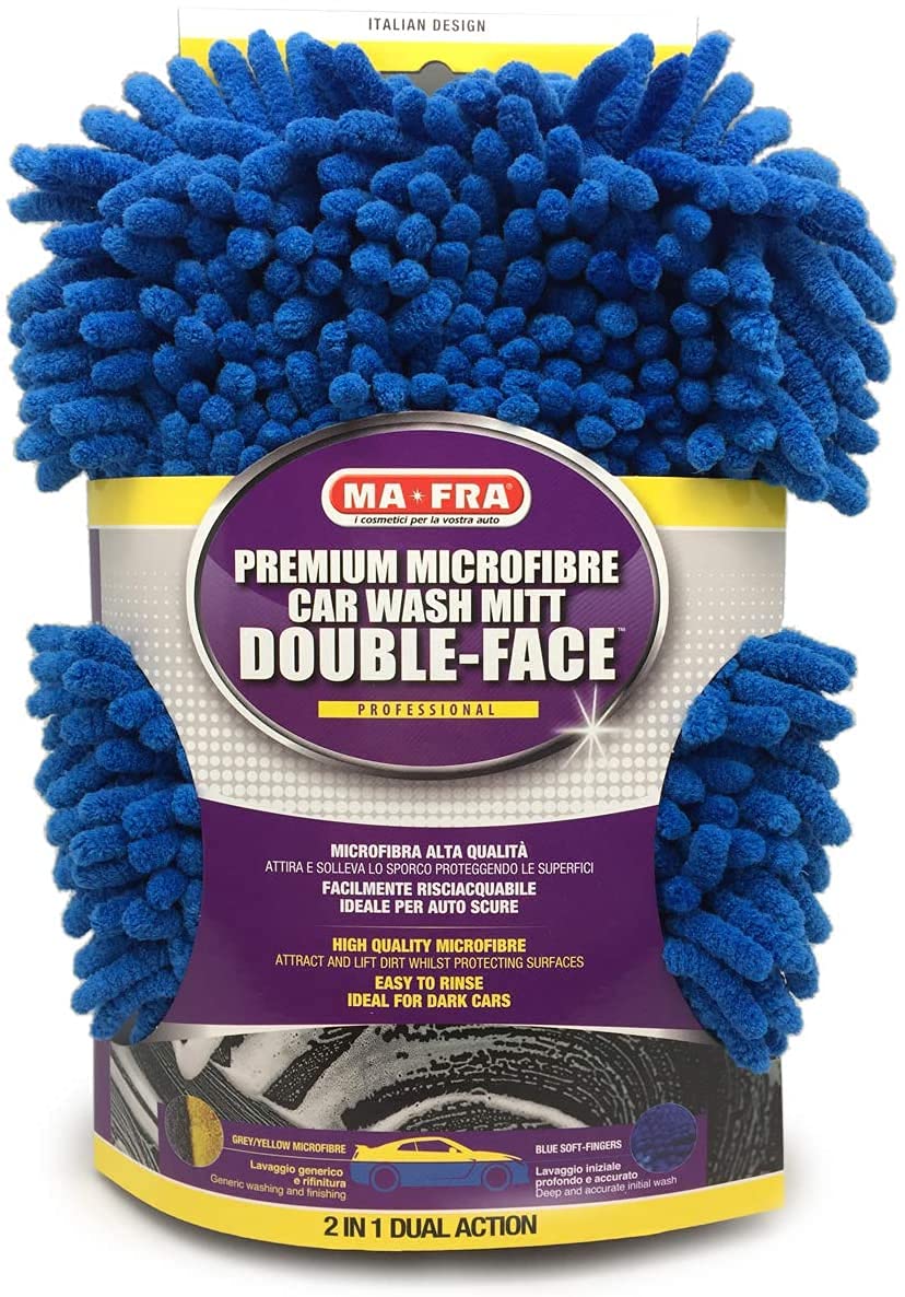 Mafra Professional Double Face 2in1 Dual Action Premium Microfiber Car Wash Mitt Glove for Cleaning | Easy to Rinse, Scratch Free, Super Absorbent - Body & Glass Effective Wash (30x20cm)-image-39
