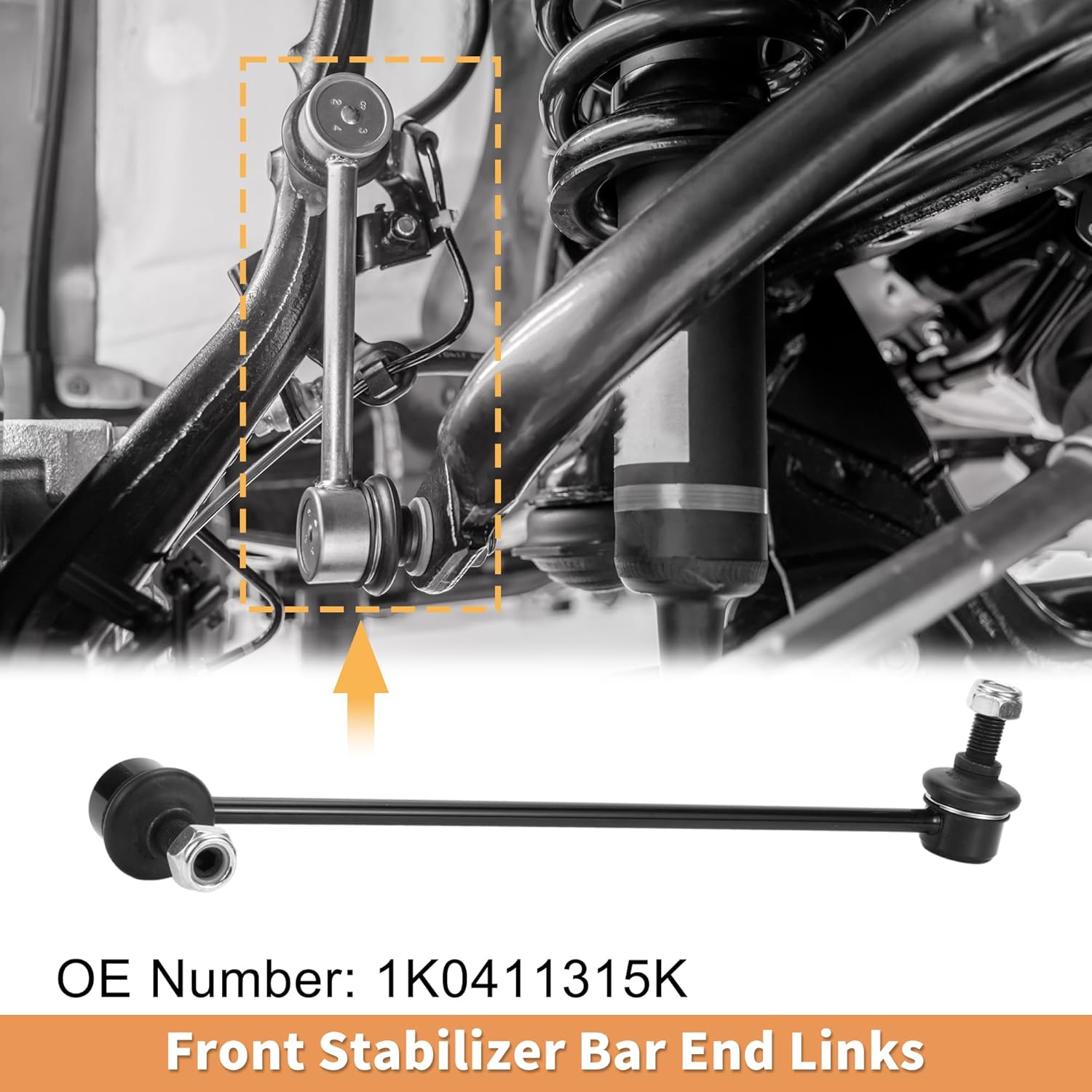 X AUTOHAUX 2pcs Front Sway Bar Links Stabilizer Link Kit for Audi A3 2006-2013 for Volkswagen Tiguan 2009-2012 Suspension Kit No.1K0411315K