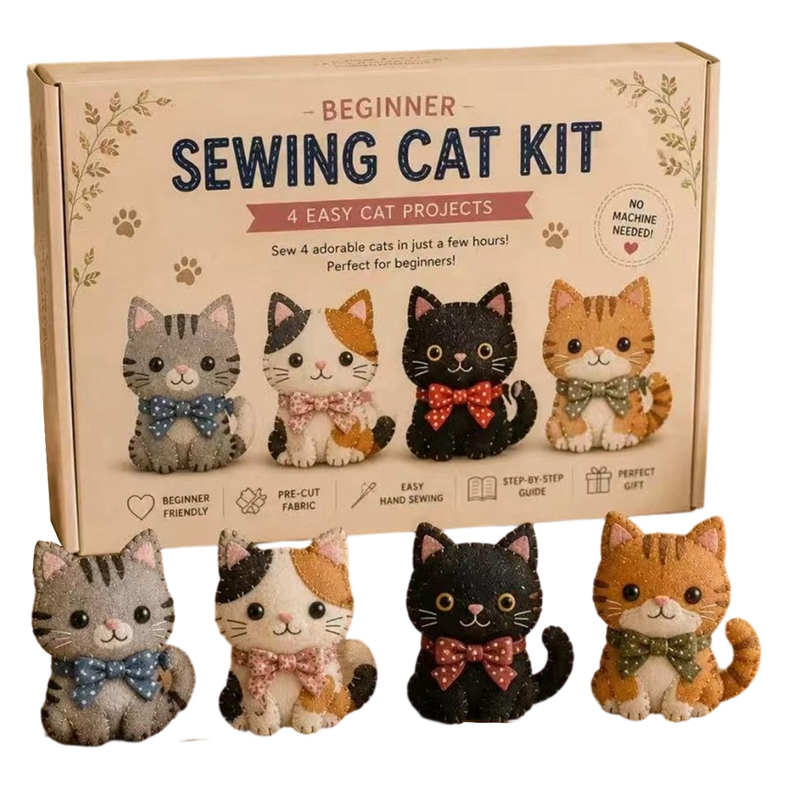 DIY Felt Patchwork Kit, Fairy Themed Sewing Set for Kids and Adults