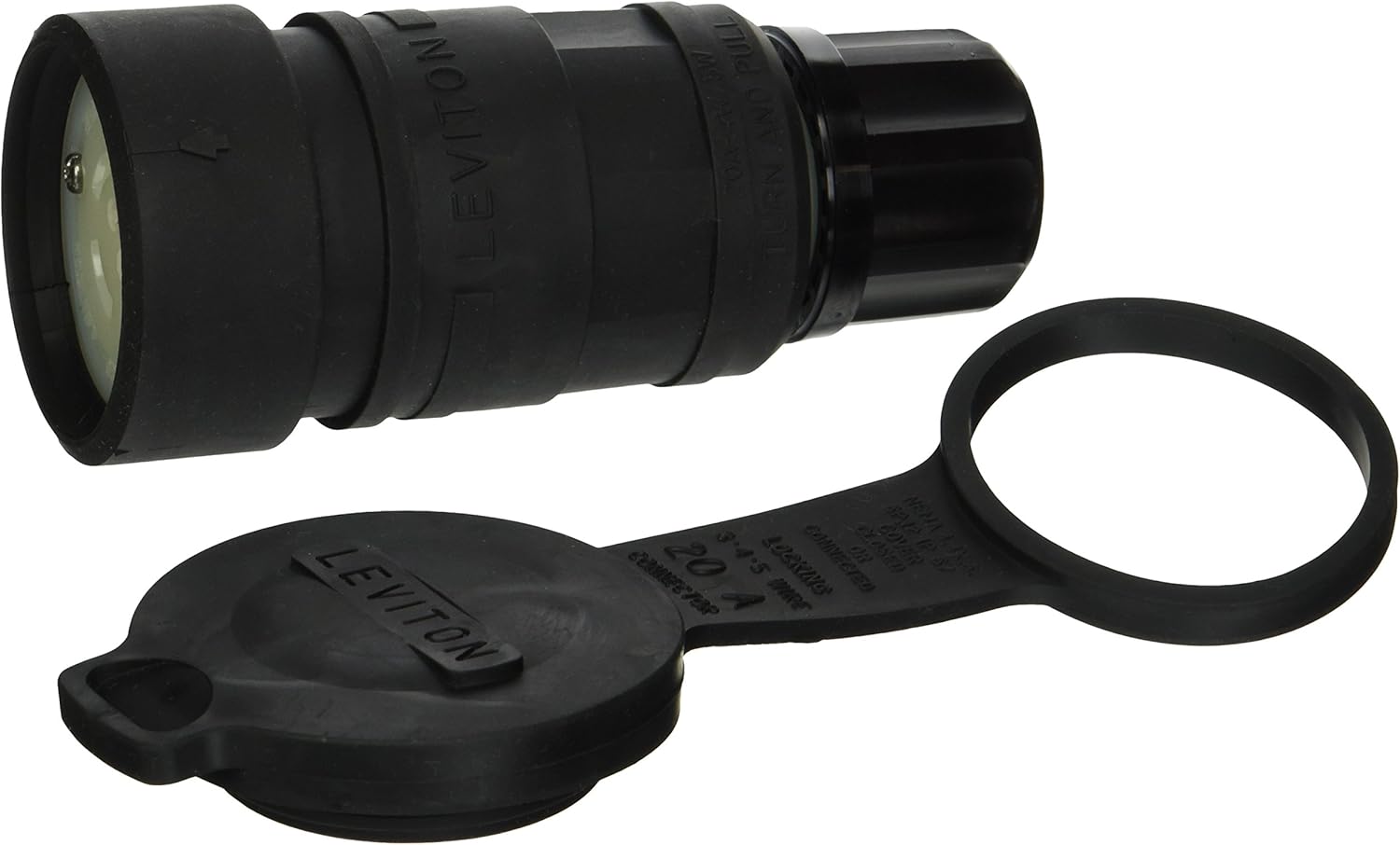 Leviton 20-Amp, 480-Volt, 3PY, Locking Connector, Industrial Grade, Grounding, Wetguard, 27W76, Yellow