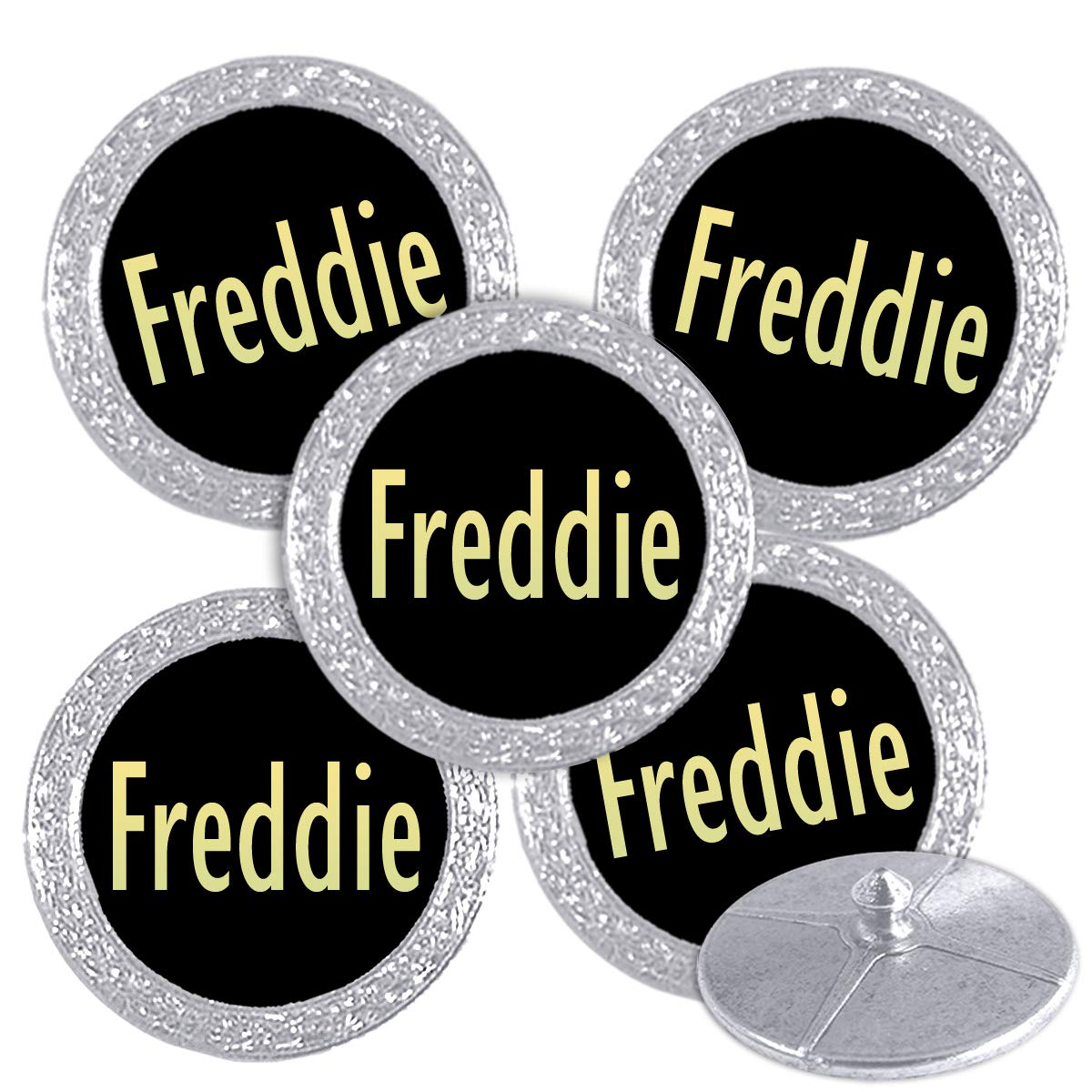 Best Impressions Silver Coloured Golf Ball Markers with Names (Freddie)