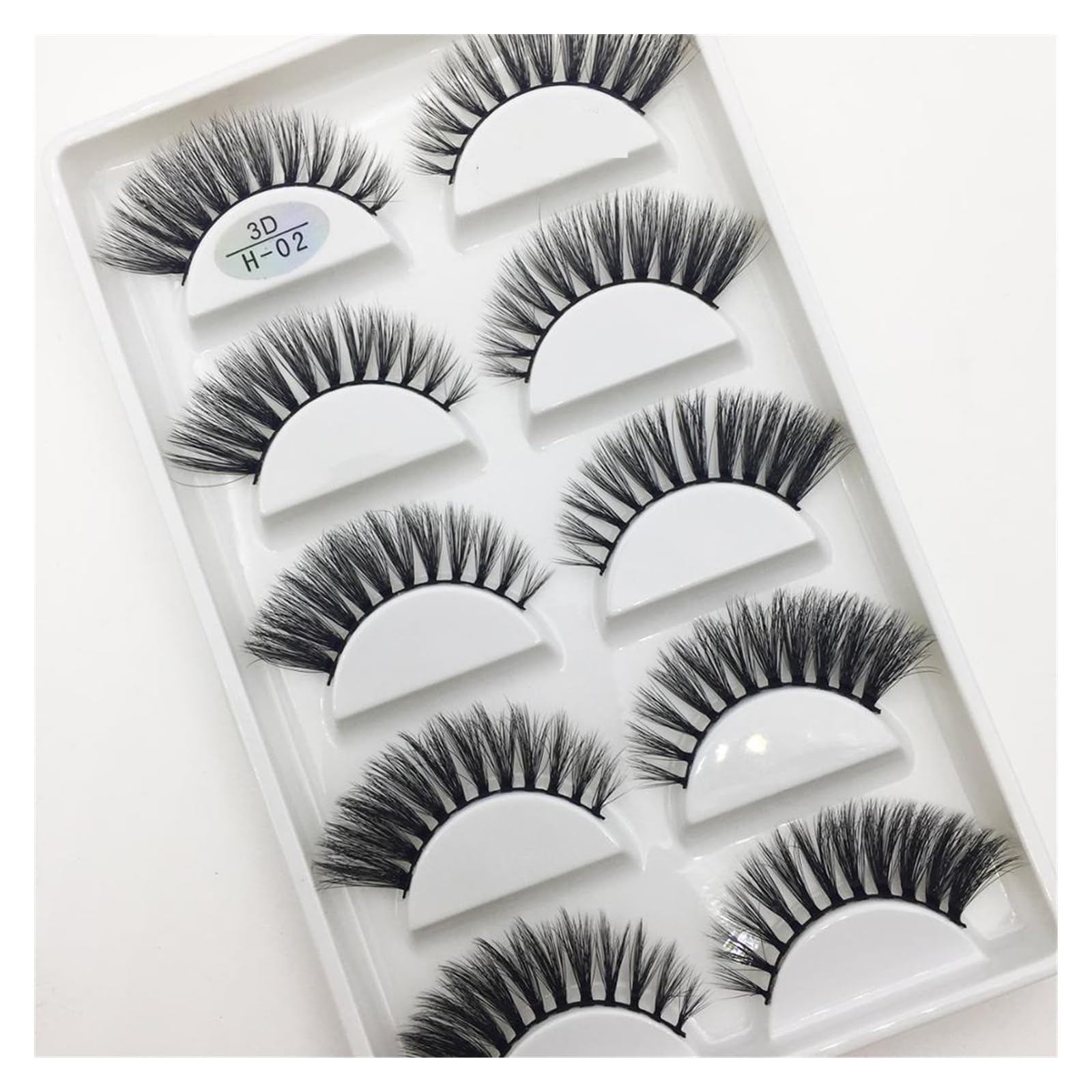 UAMOU 10/50 Boxen 5 Paar 3D Nerz Falsche Wimpern Haar Natürliches Kreuz Langes Unordentliches Make-up Gefälschte Wimpern Verlängerung Make-up Faux Cils Cheerfully (Color : 5Pairs H01, Size : 100 Box