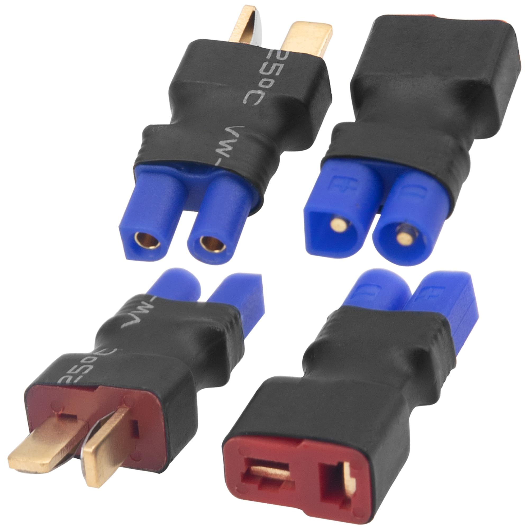 2Pairs Vgoohobby EC2 to T Plug Adapter Connector Female Male Plugs Adaptor for RC FPV Drone Car Boat Lipo NiMH Battery Charger ESC
