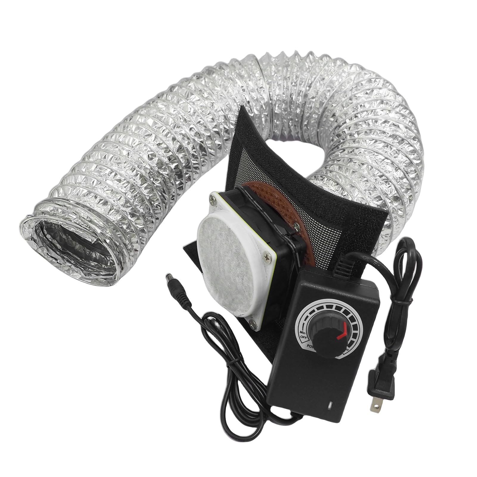 Upgrade 3-Layers Filter System Smoke Exhaust Kit with 5000RPM Fan and Speed Control Power Adapter for All Laser Engraver 3D Printer Enclosure Tent Cover DIY (Ventilation Kit)