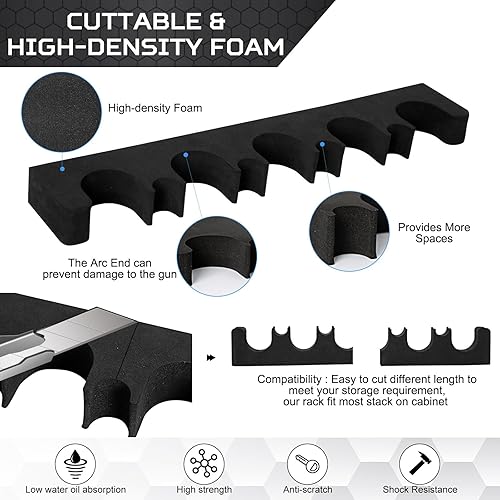 Miniatura 3 de OCQOTAT Gun Rack for Gun Storage, Gun Safe Accessory for Shotguns, Gun Holder in Gun Cabinet, Shotgun Rest, Foam Material with Magnetic Strip and