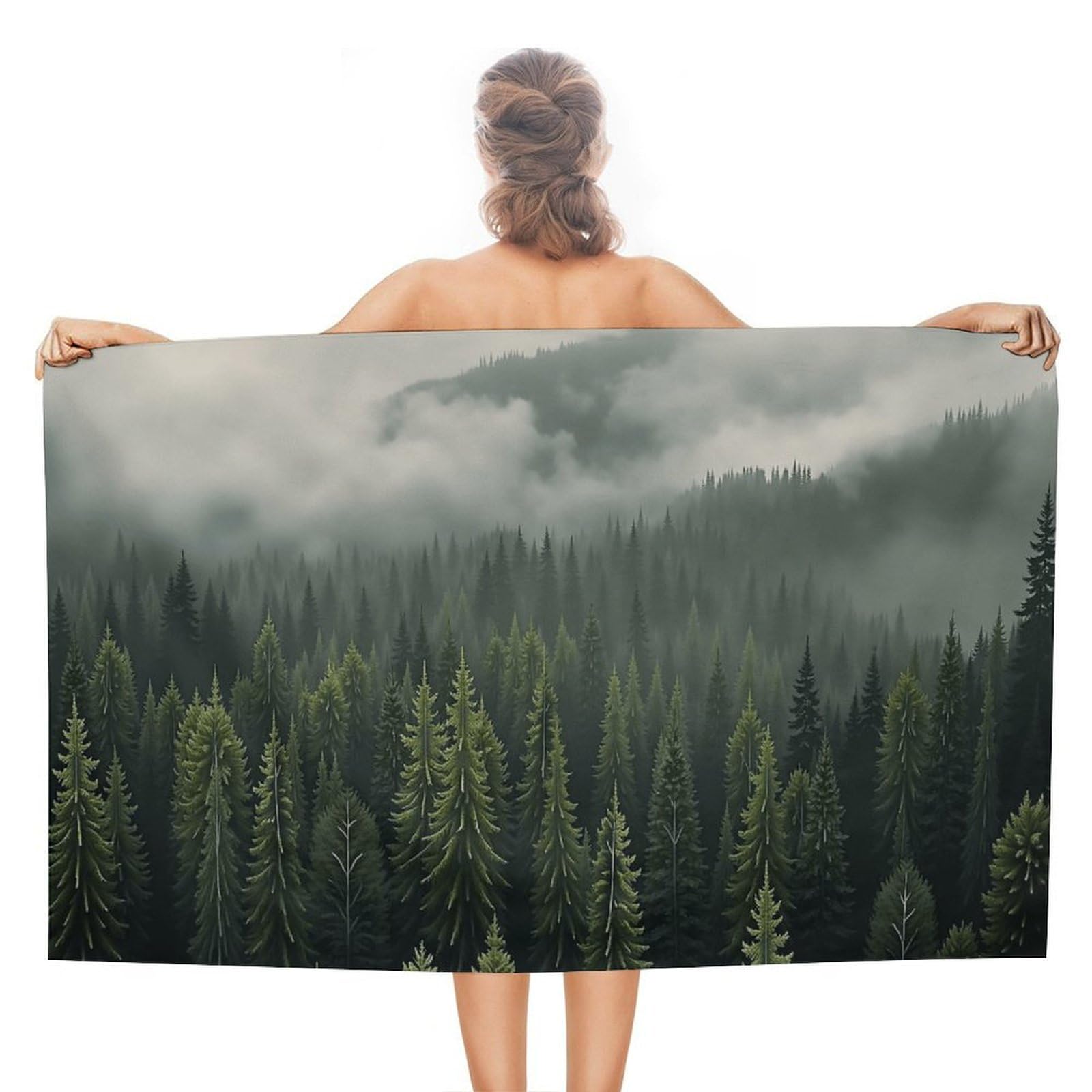 Anceky Misty Beach Towel Microfiber Soft Absorbent Oversized Large Bath Towel Blanket Thin Quick Dry for Adults Swimming Pool Yoga Gym Travel 51"X31"
