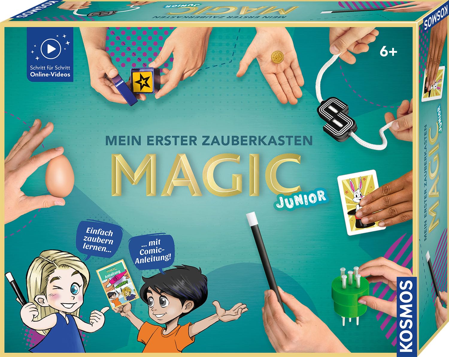 Kosmos 694333 Magic Junior - My First Magic Box, Magic Box for Children from 6 Years, Easy to Learn Magic Tricks Thanks to Comic Instructions (English language not guaranteed)